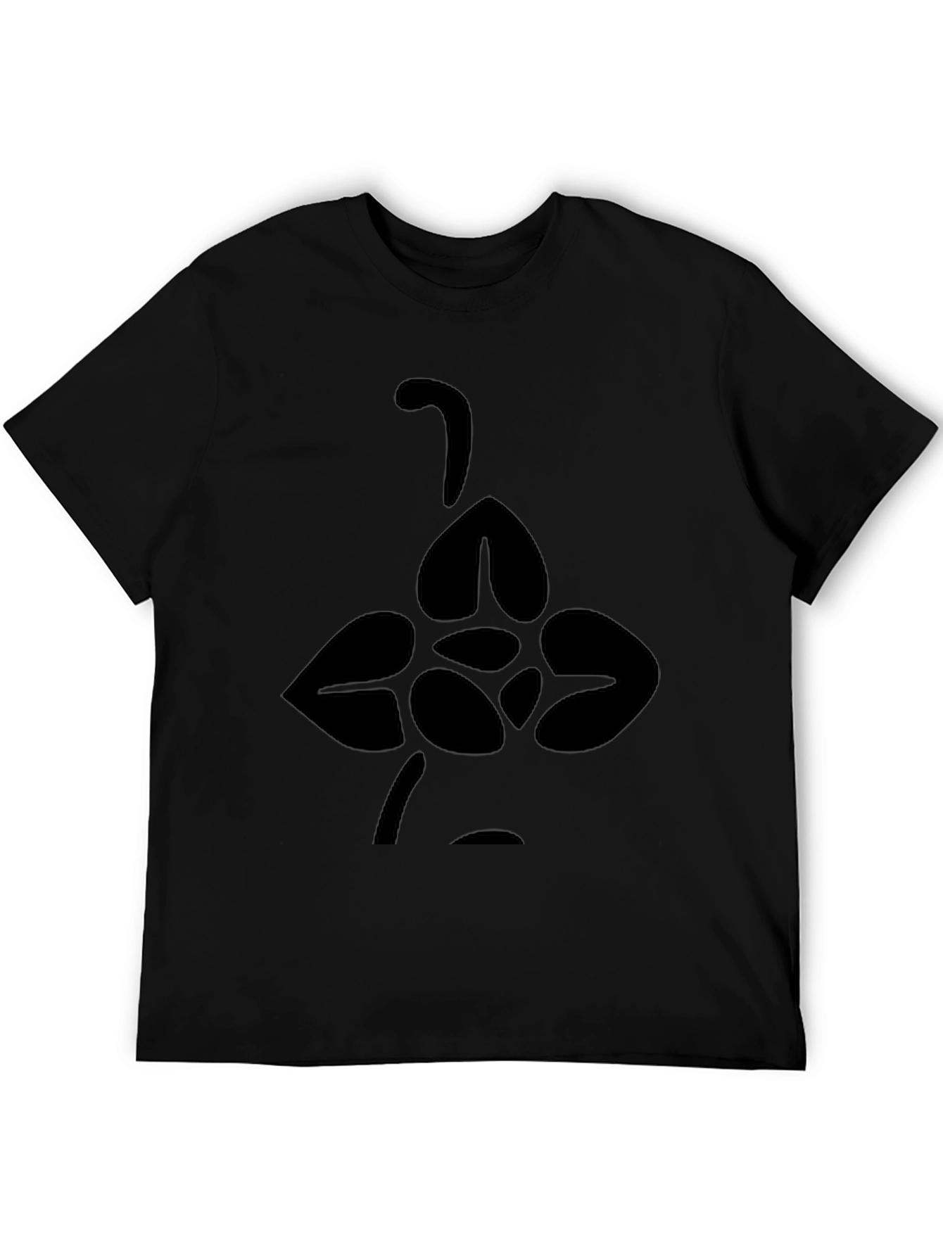 Black Black Tee with Abstract Floral Design view 5
