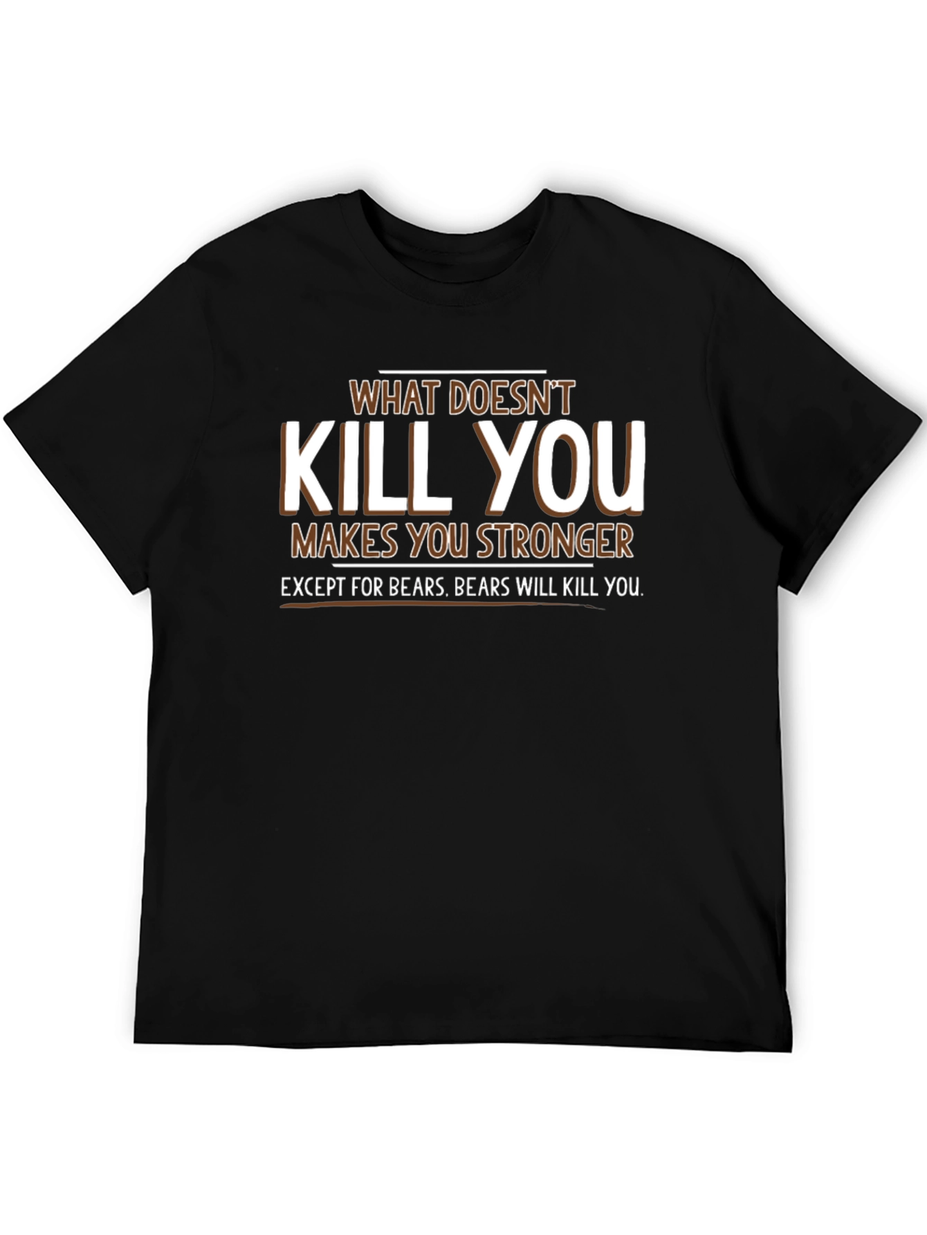 Black Humorous "Bears Will Kill You" Graphic Tee view 5