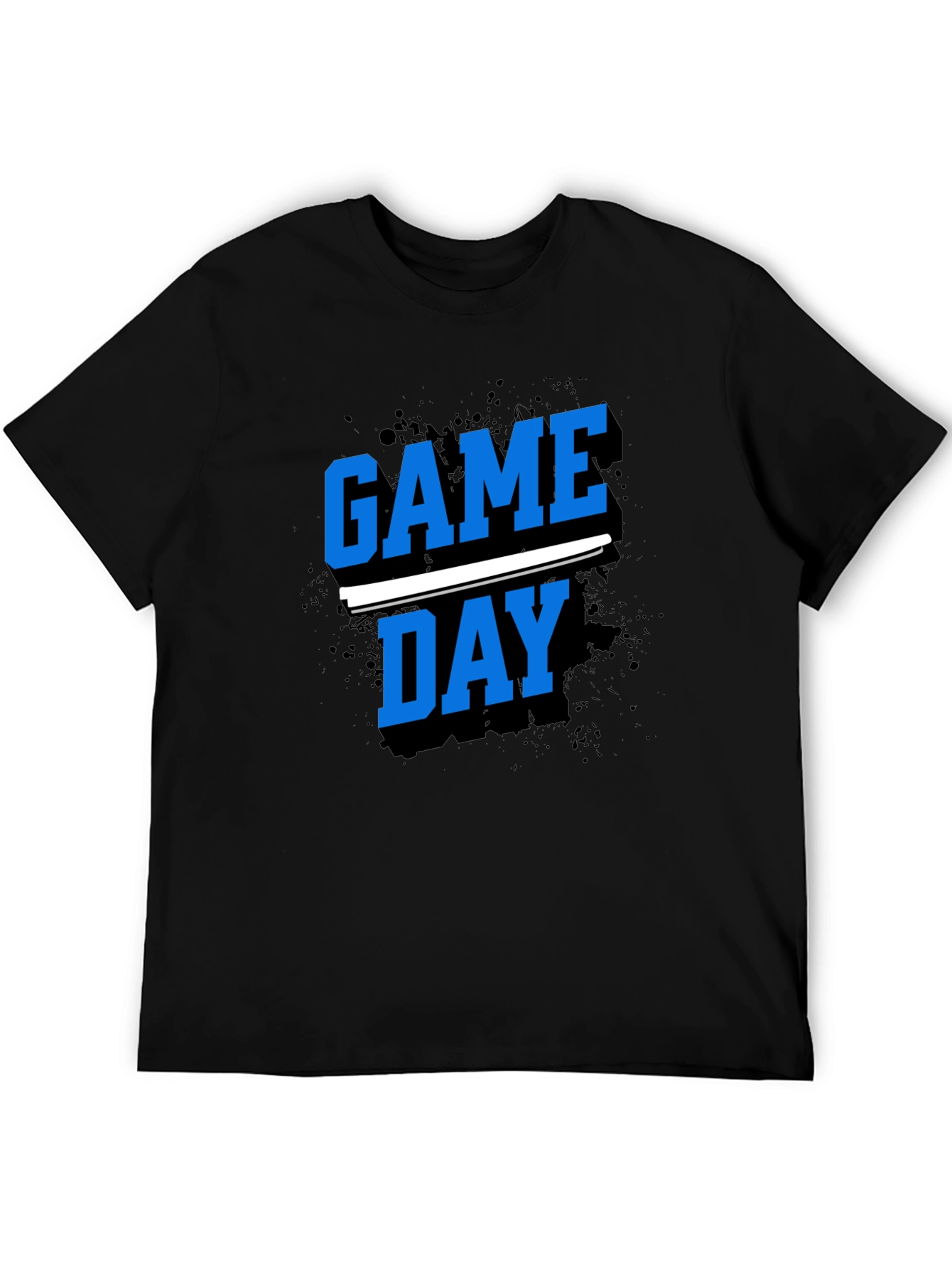 Black Game Day T-Shirt - Black Crew Neck Tee view 5