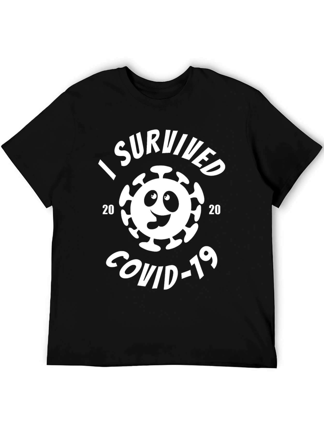 Black I Survived COVID-19 T-Shirt - Funny Pandemic Tee view 5