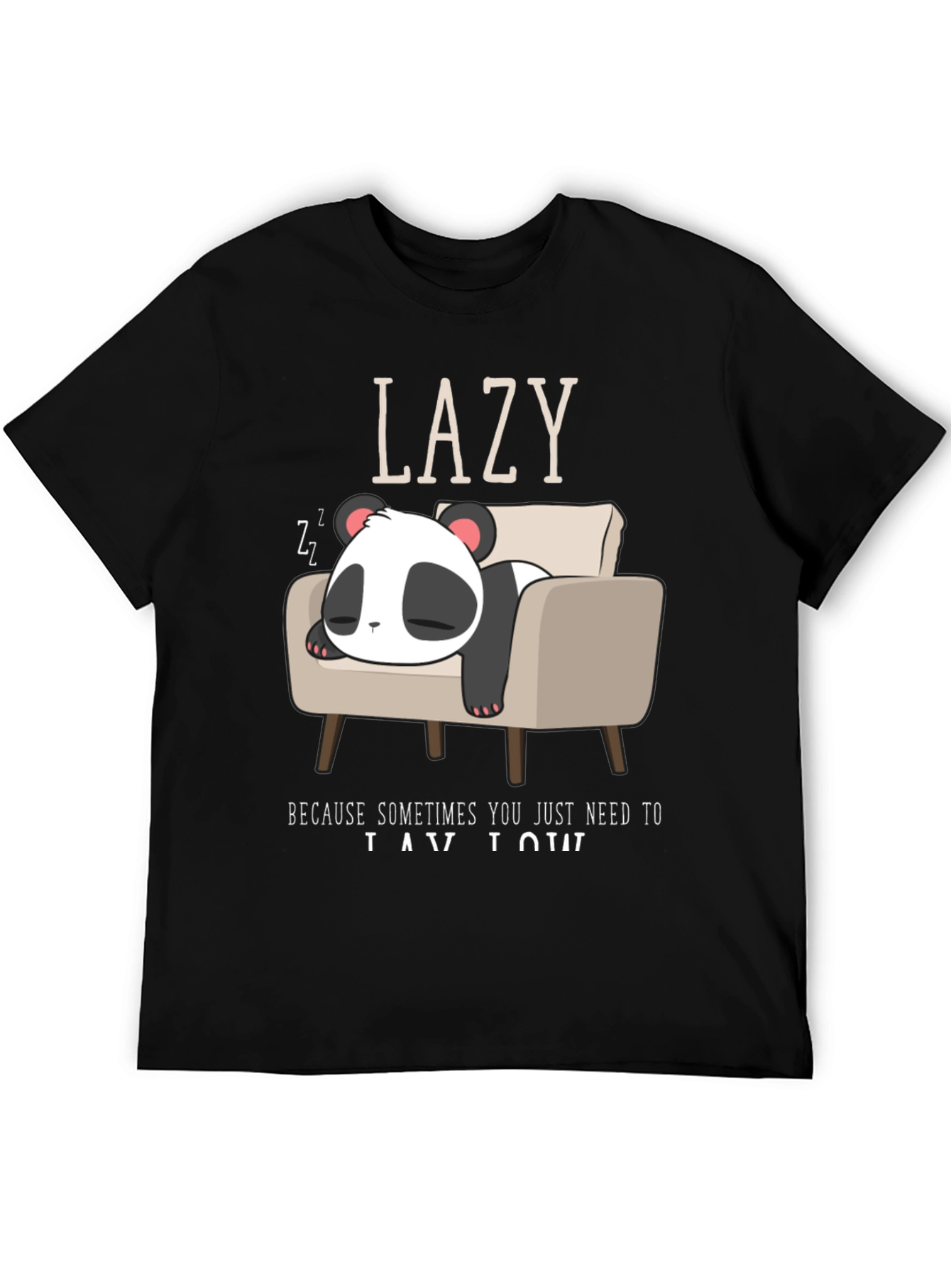 Black Lazy Panda Graphic Tee - Relaxed Fit, Soft Cotton view 5