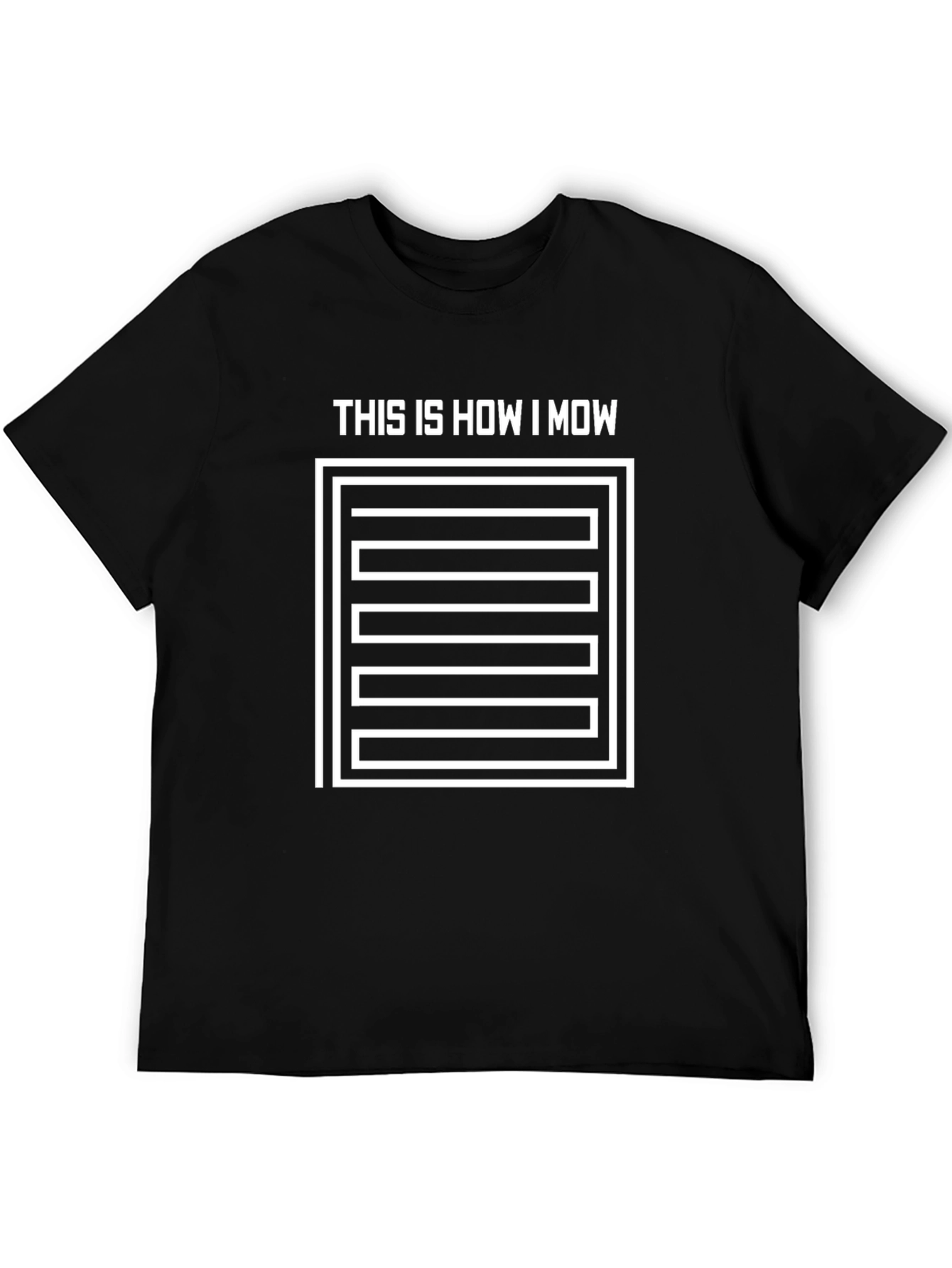 Black This is How I Mow T-Shirt, Lawn Mowing Humor Tee view 5