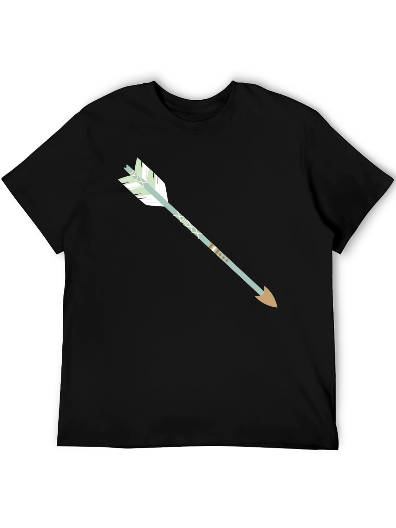 Black Modern Arrow Graphic Tee - Black view 5