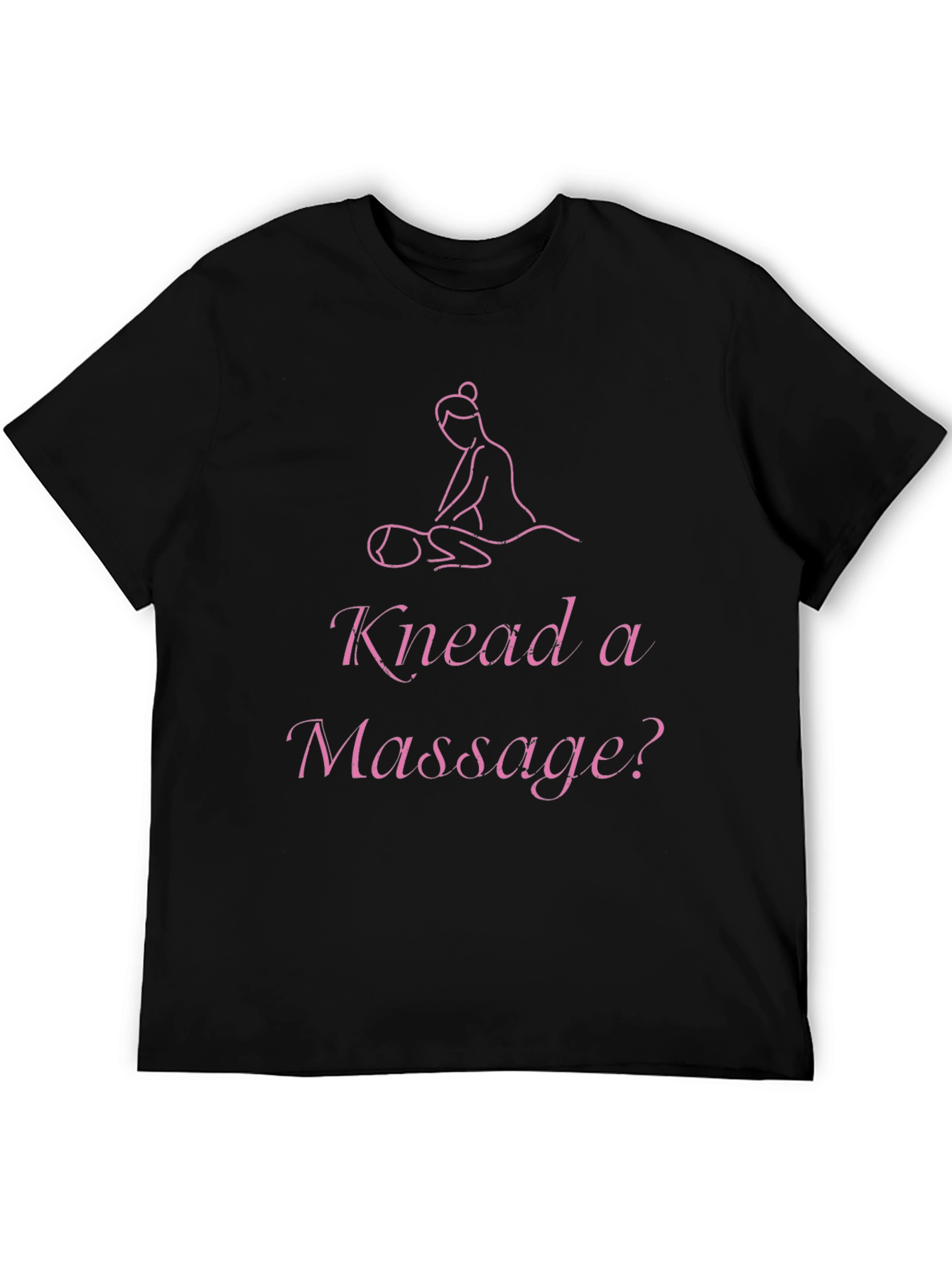 Black Knead a Massage? Black Graphic Tee Shirt view 5