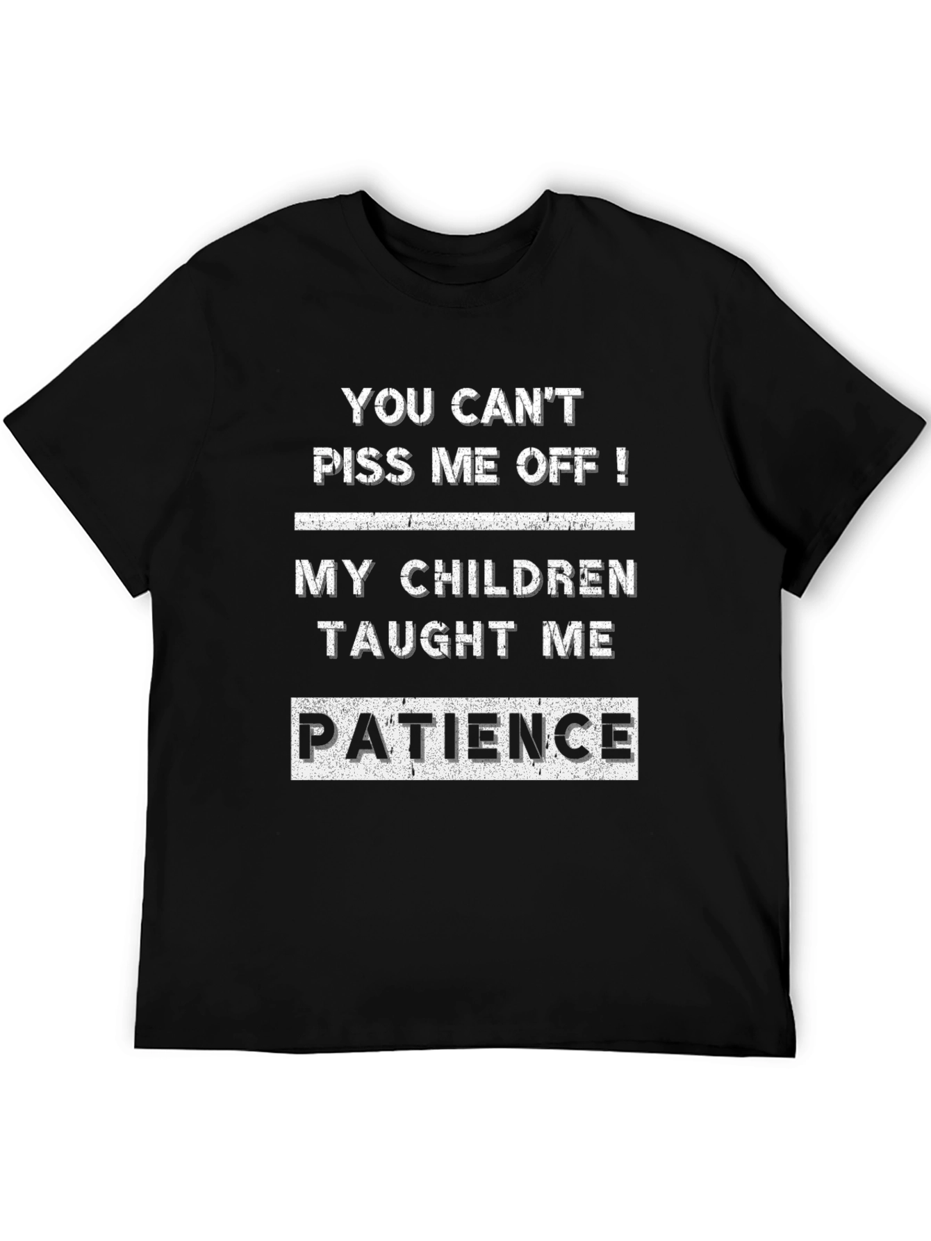 Black Funny Patience T-Shirt - My Children Taught Me view 5