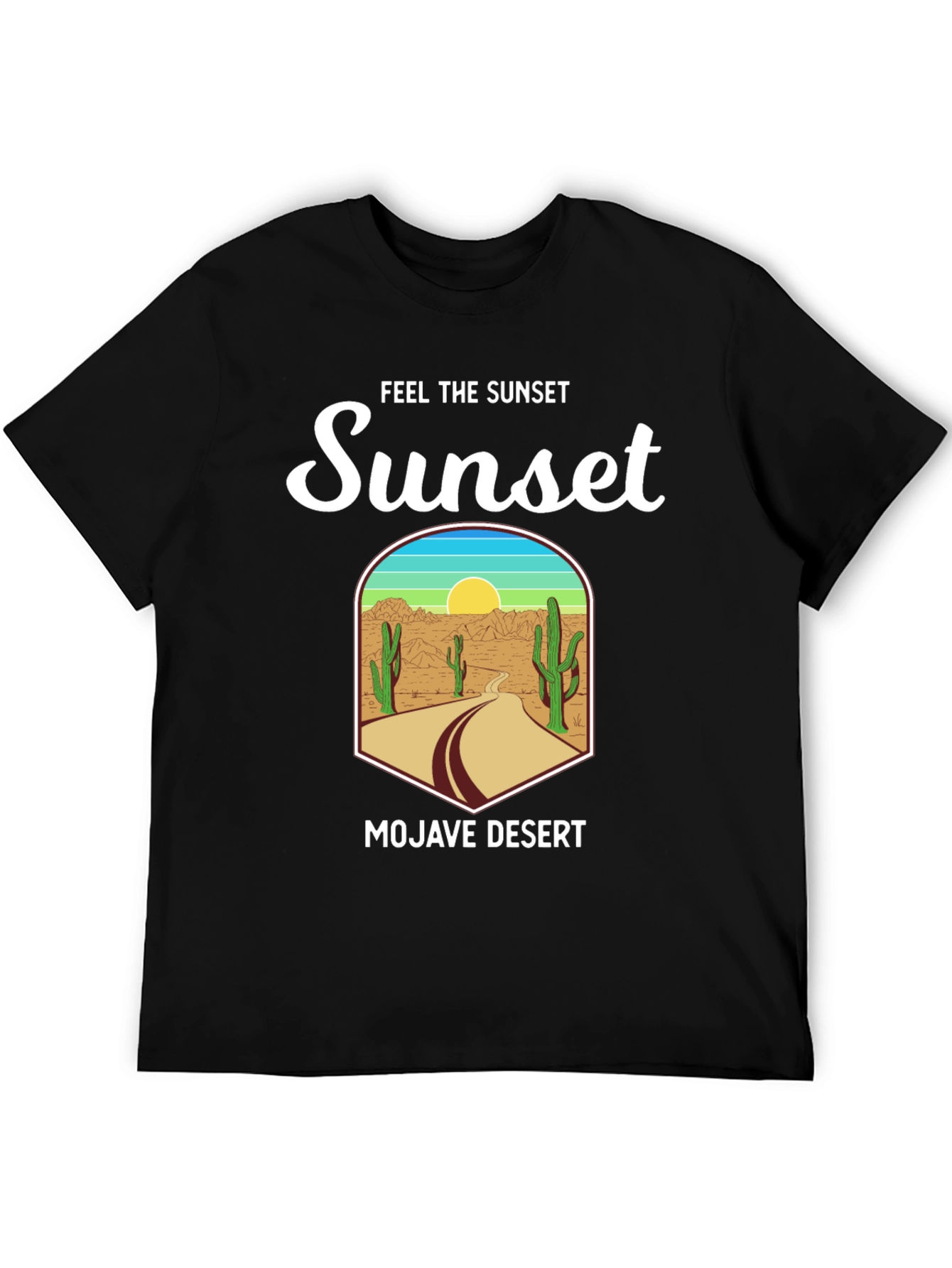 Black Mojave Desert Sunset Graphic Tee - Unisex view 5