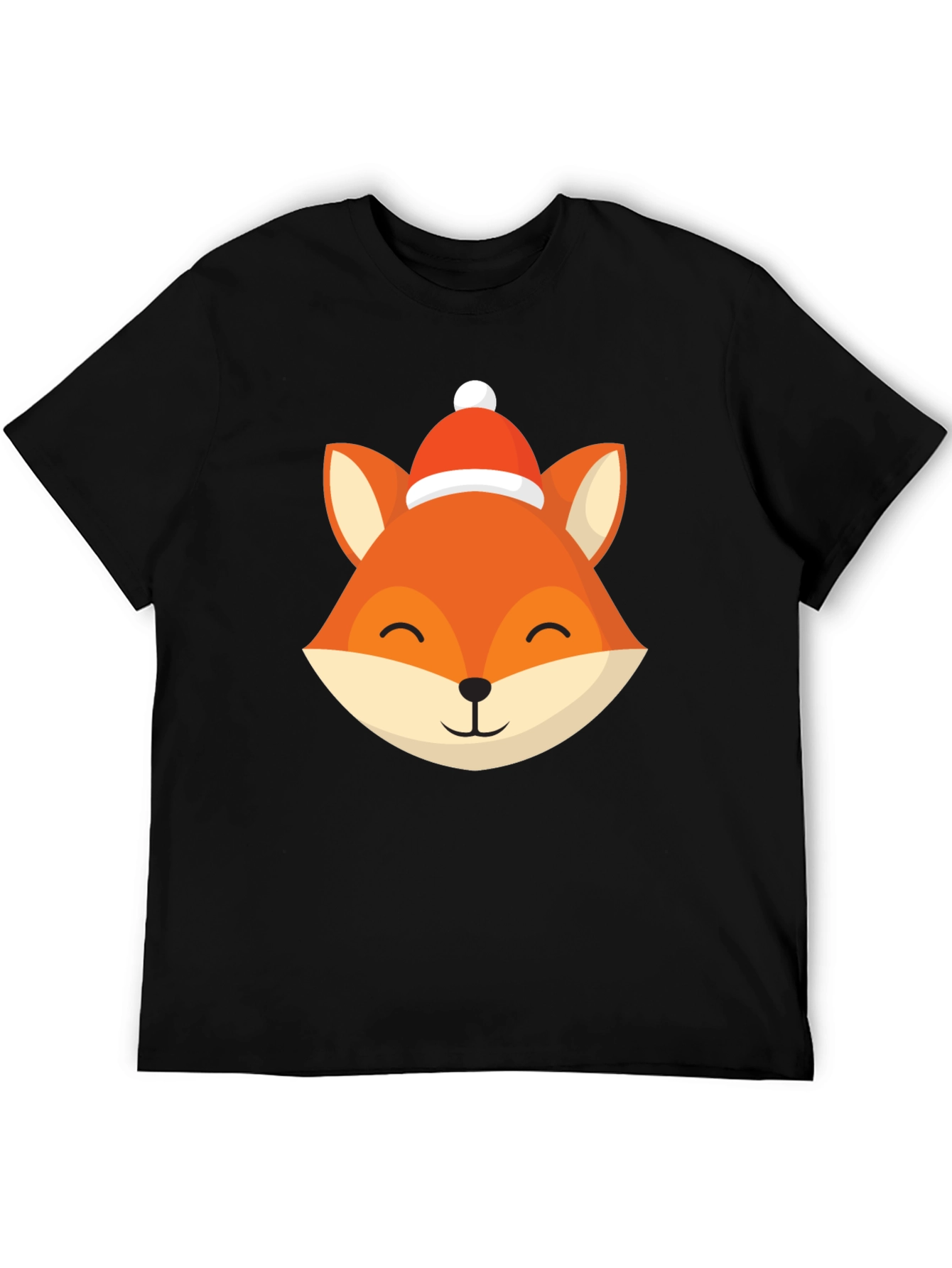 Black Festive Fox Graphic Tee - Holiday Style view 5