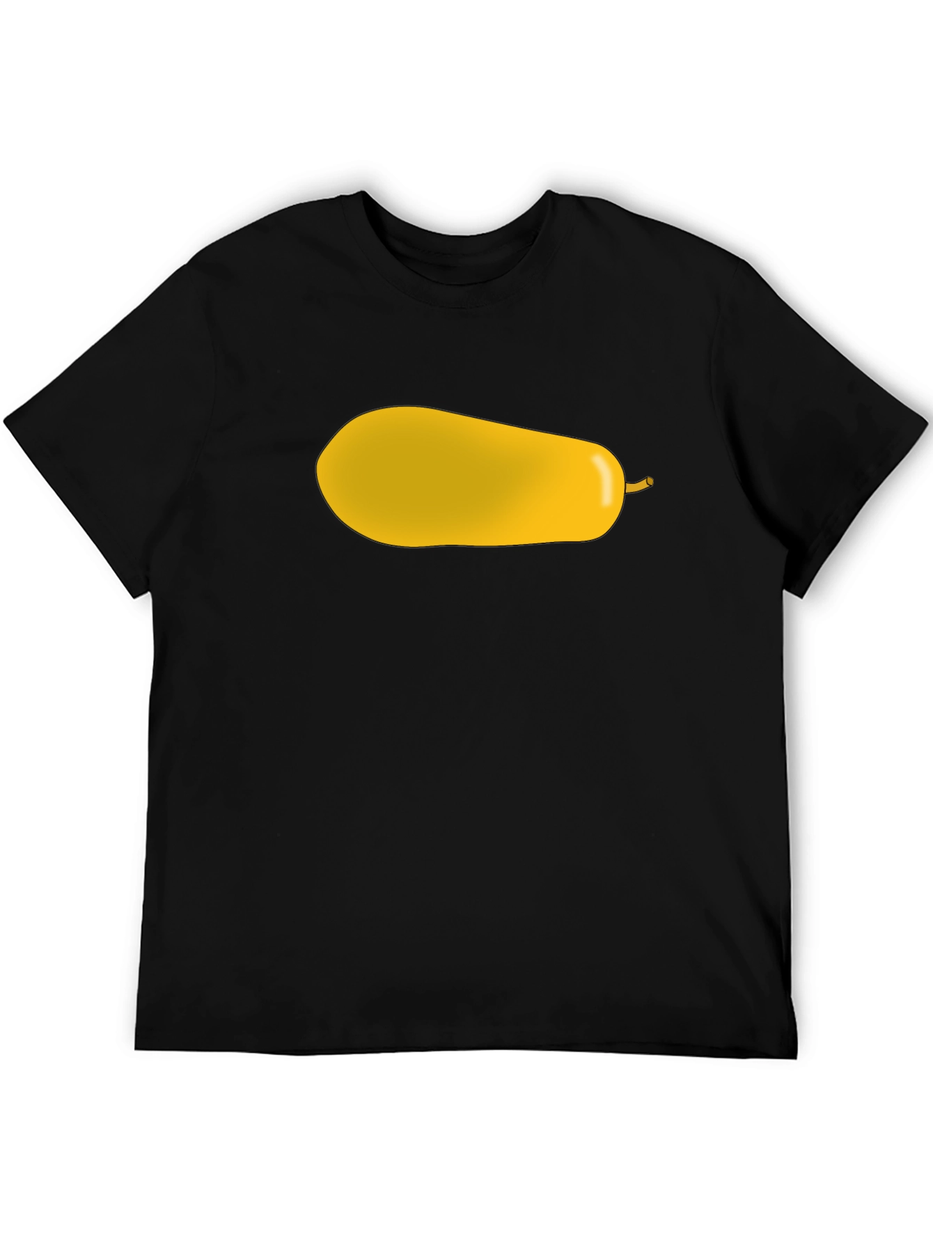 Black Yellow Pear Graphic Print Black T-Shirt view 5