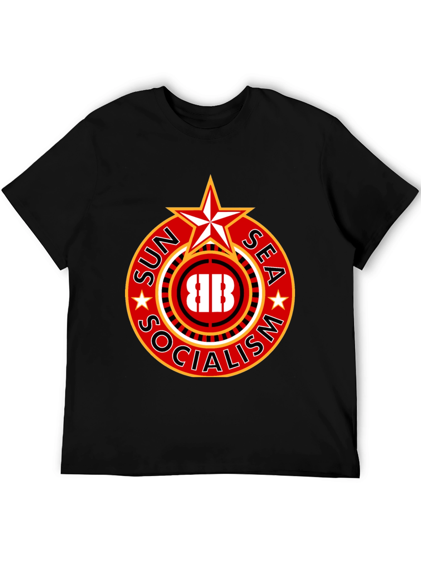 Black Sun Sea Socialism T-Shirt - Bold Graphic Tee view 5
