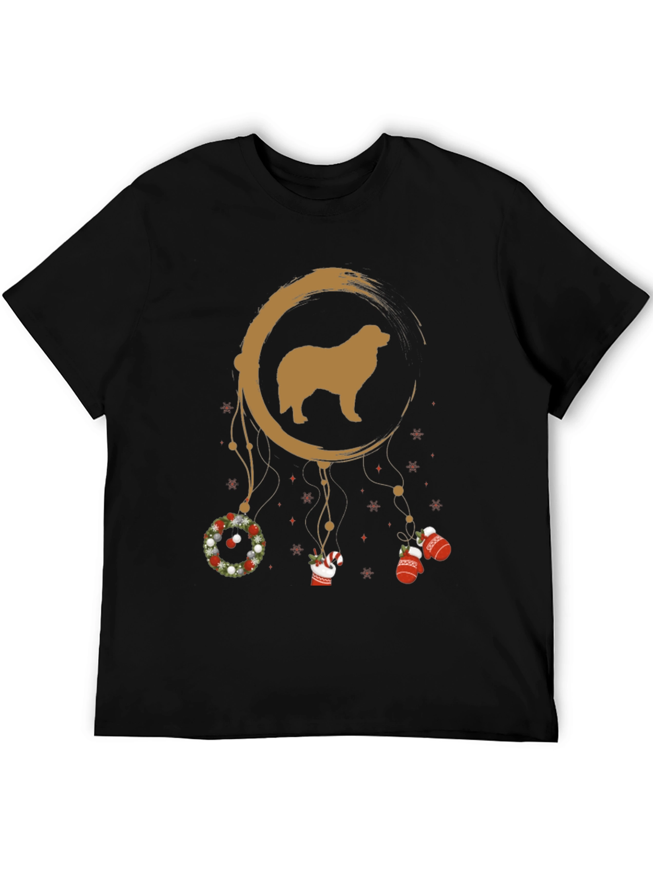 Black Dog Dreamcatcher Christmas Graphic Tee view 5