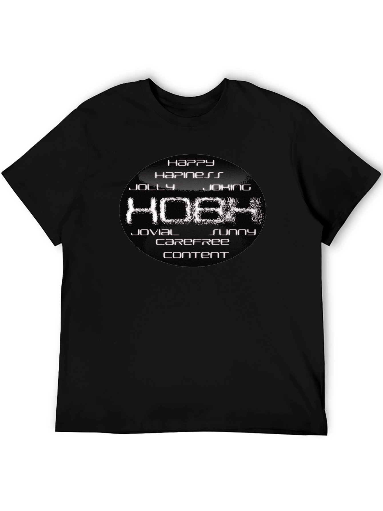 Black Happy Hobh Graphic T-Shirt - Soft Cotton Blend view 5