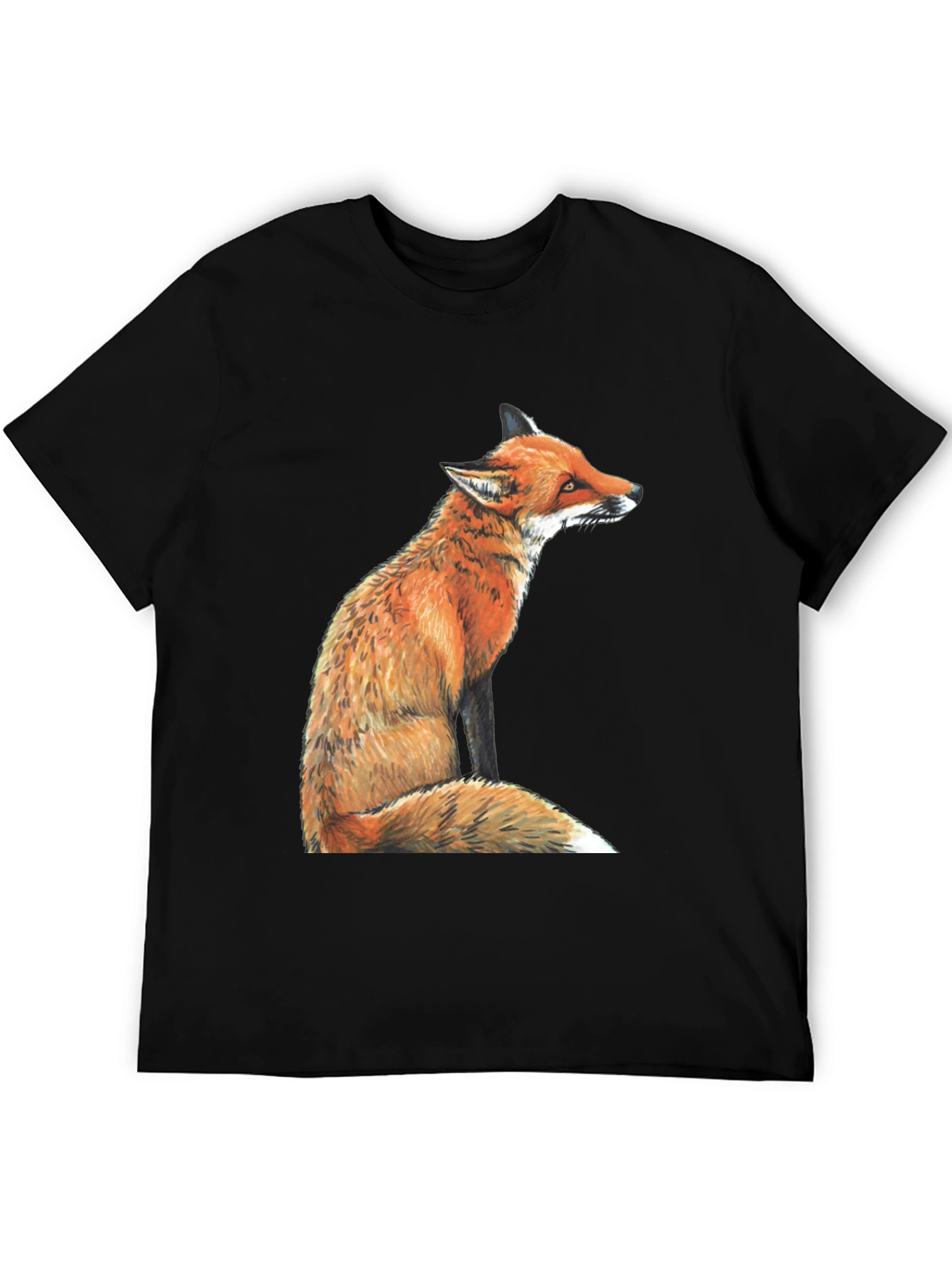 Black Fox Graphic T-Shirt - Unisex Black Tee view 5