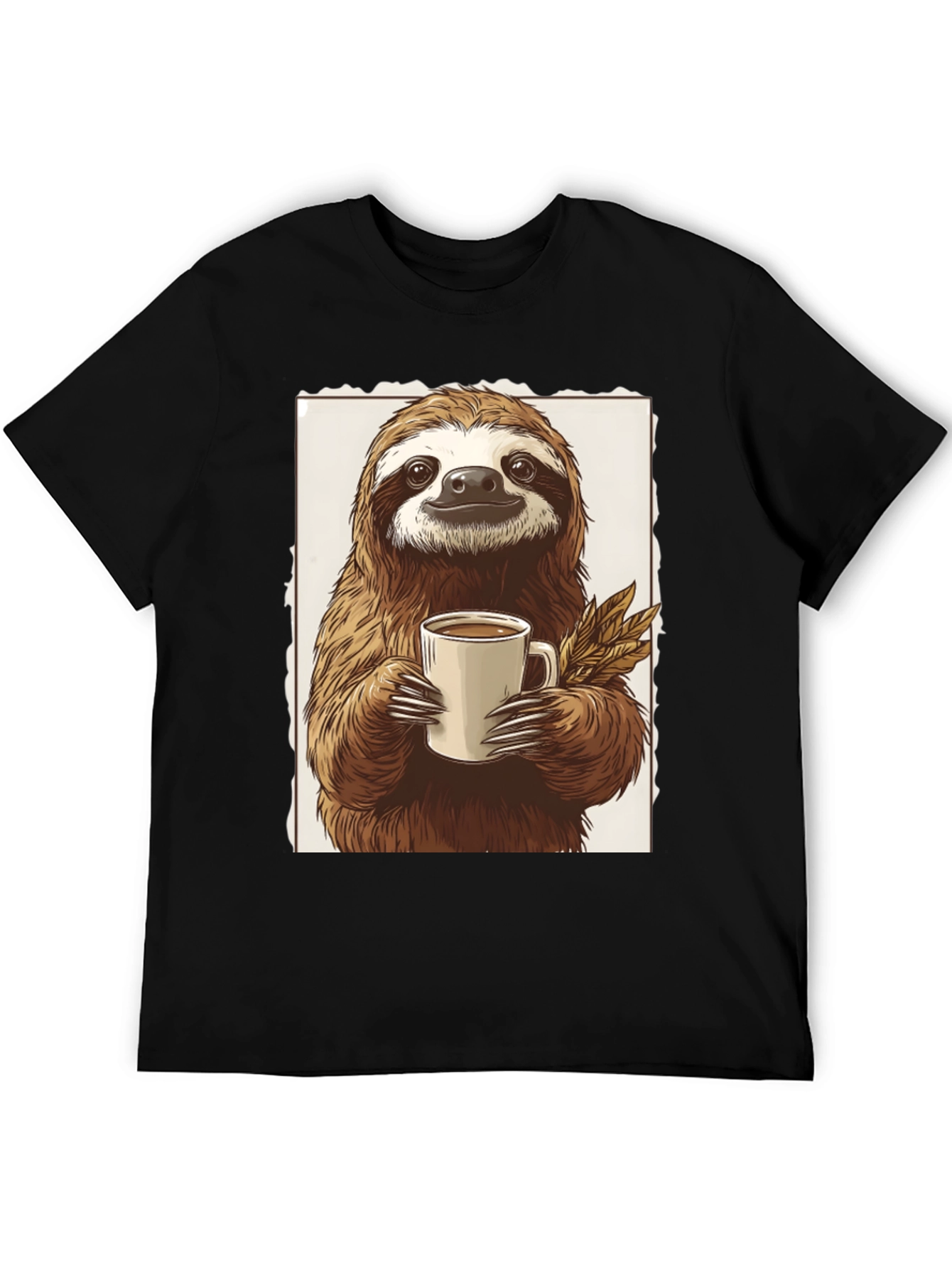 Black Sloth Coffee Lover Graphic Tee view 5
