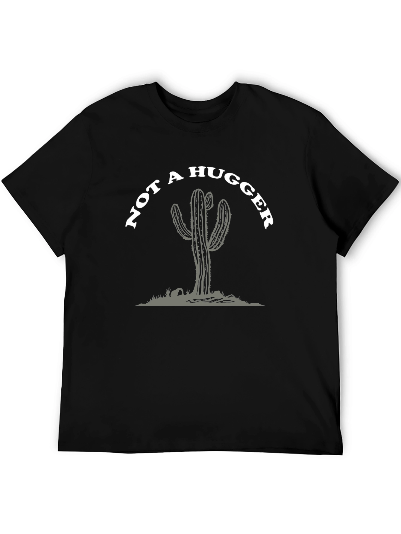 Black Not A Hugger Cactus Graphic Tee - Black view 5
