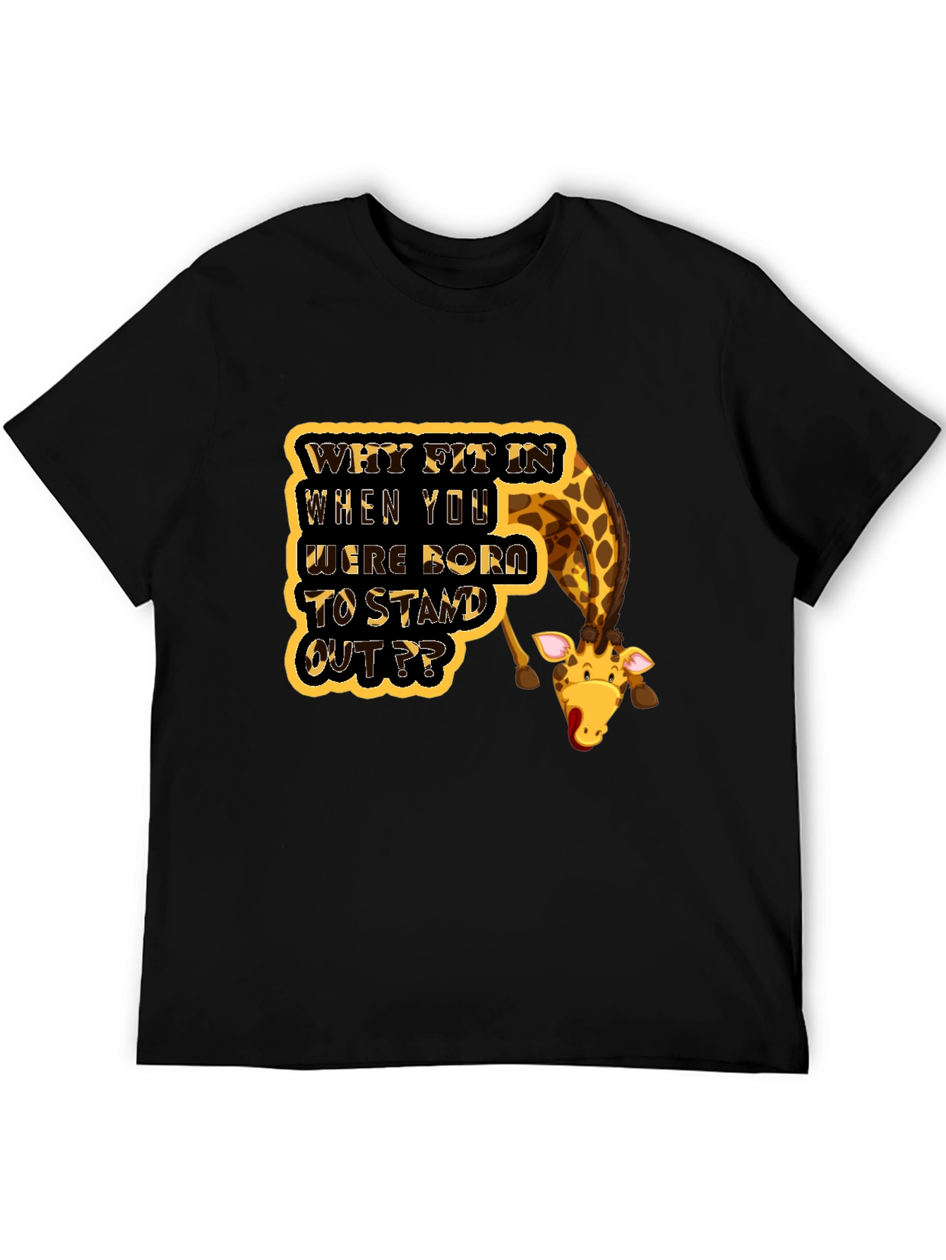 Black Stand Out Giraffe T-Shirt view 5
