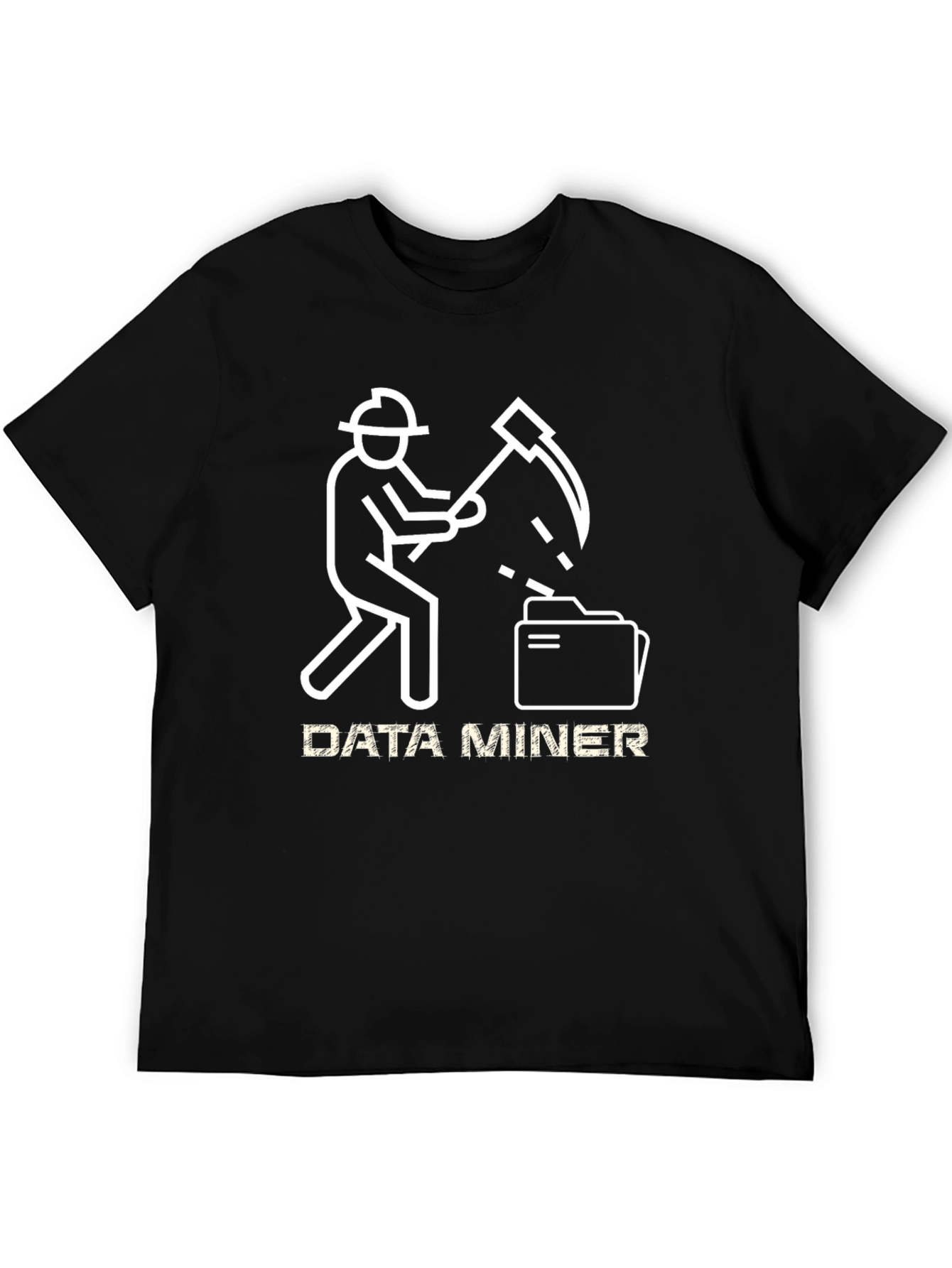 Black Data Miner T-Shirt - Unique Graphic Tee view 5
