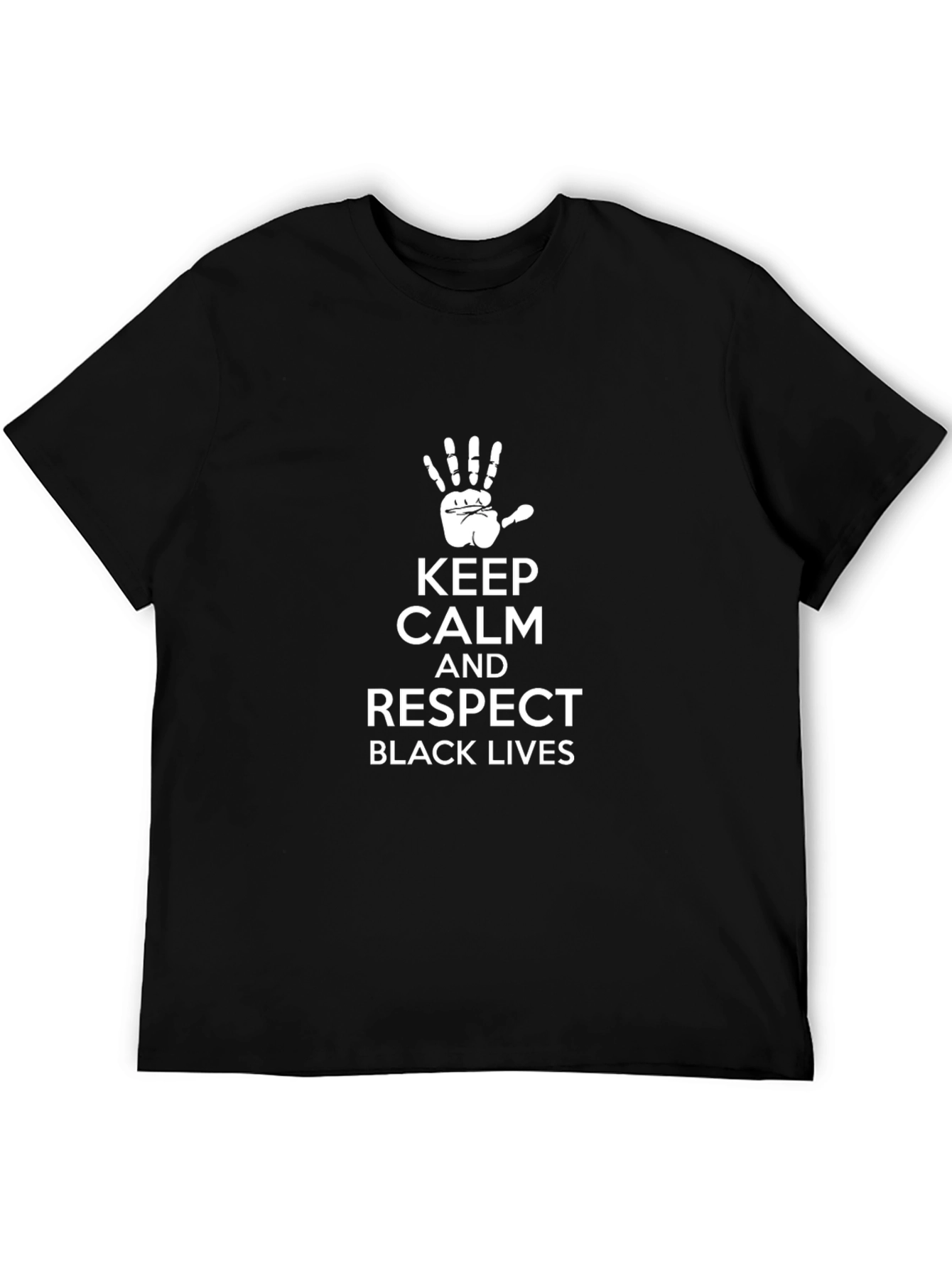 Black Keep Calm and Respect Black Lives T-Shirt view 5
