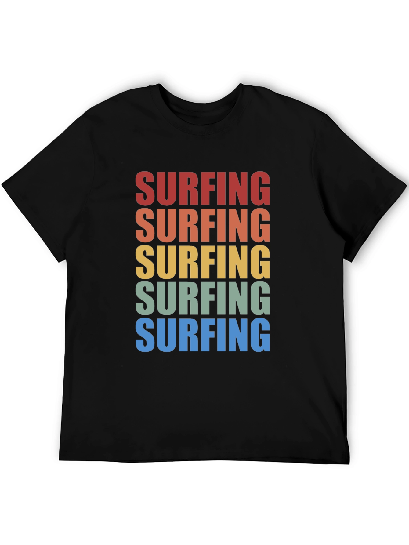 Black Retro Surfing T-Shirt - Vintage Style Surf Tee view 5