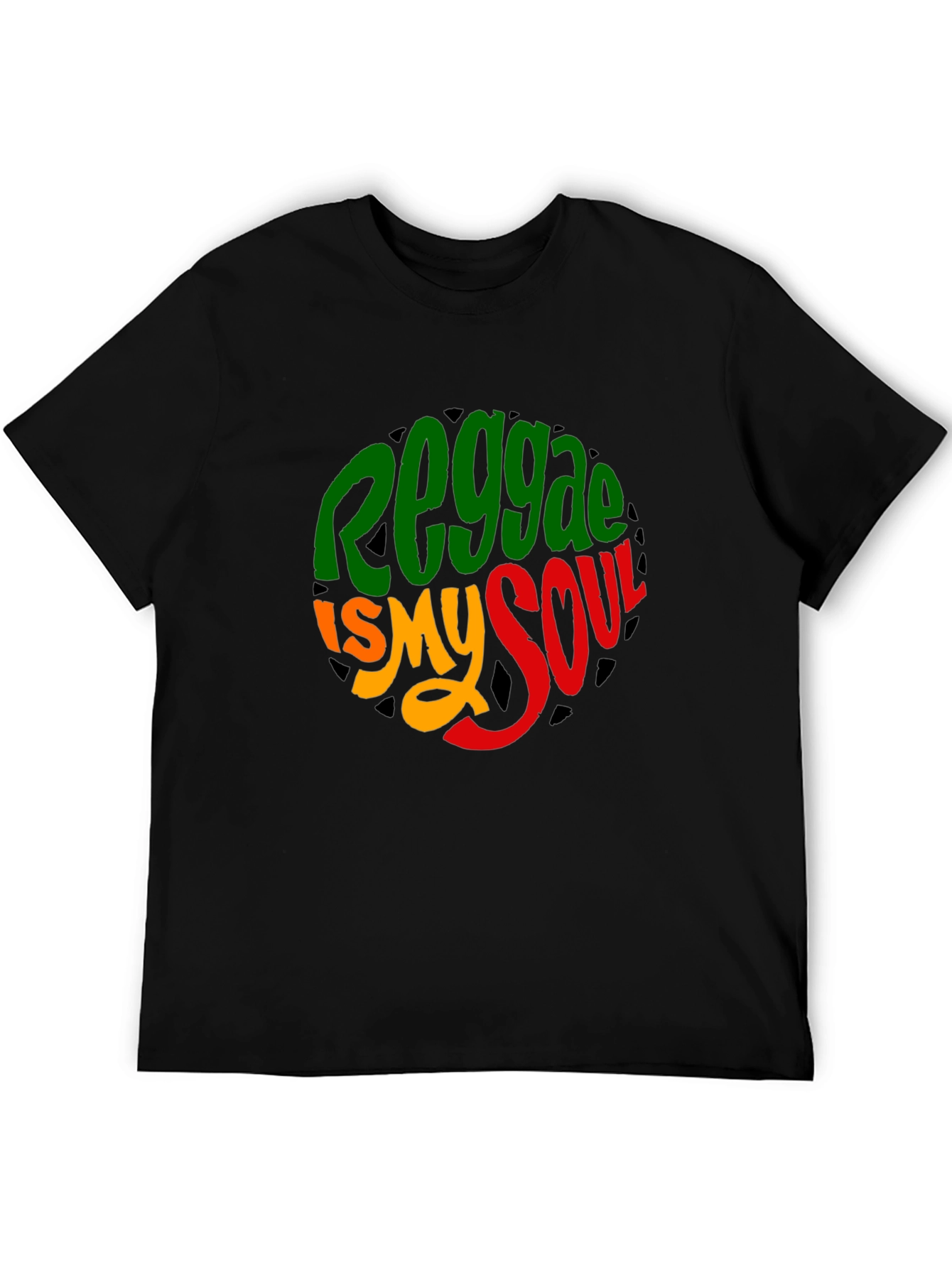 Black Reggae Is My Soul T-Shirt - Rasta Colors view 5
