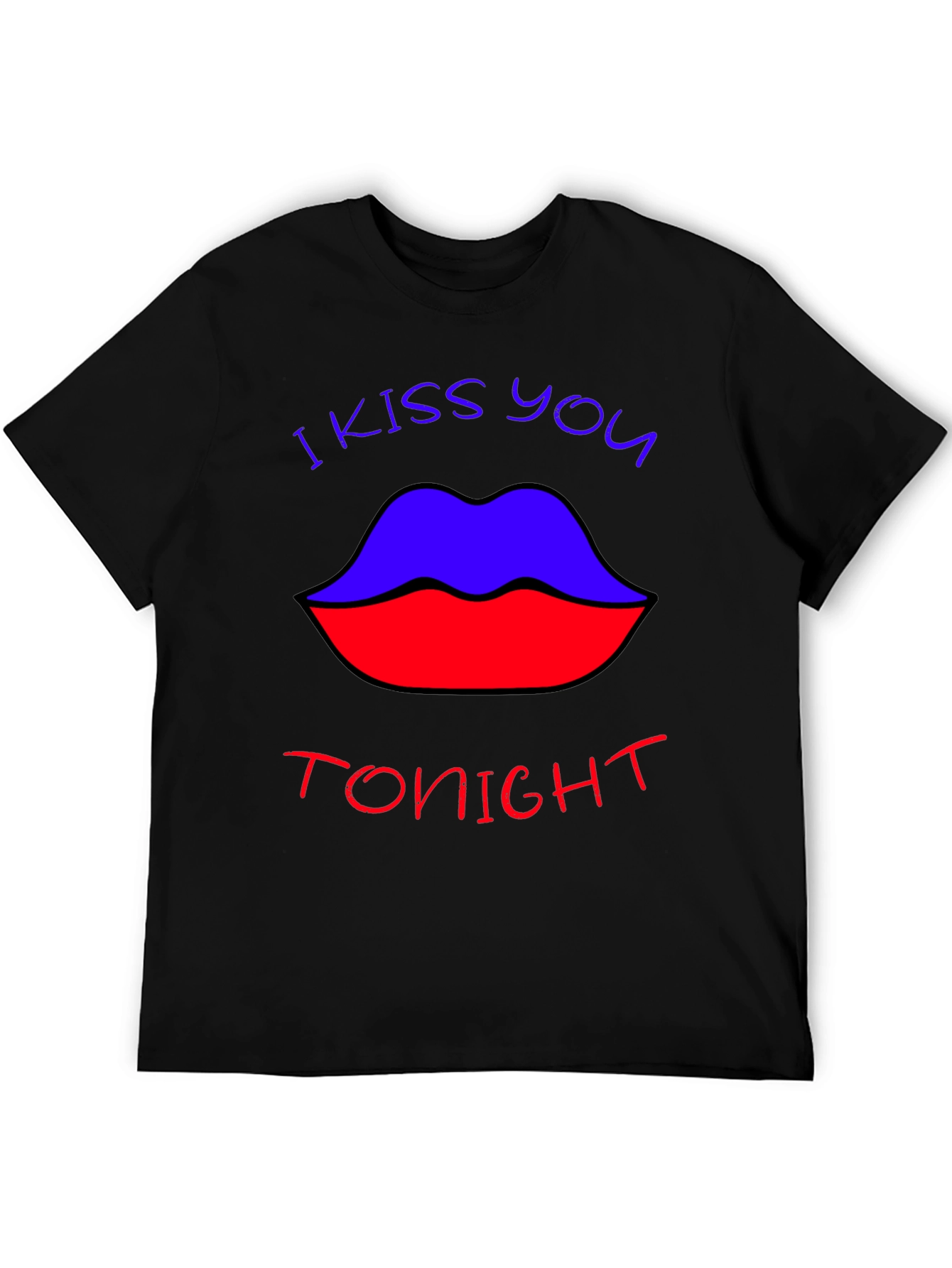 Black I Kiss You Tonight Graphic Tee - Bold Lip Design view 5