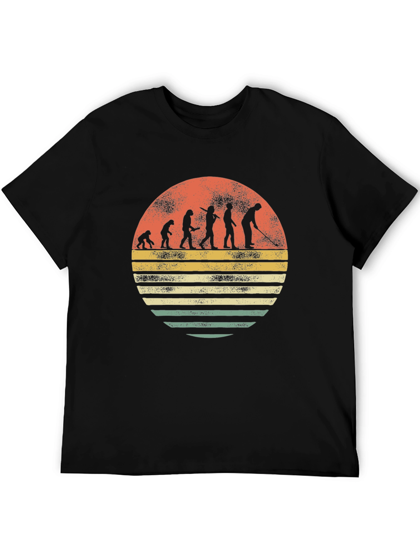 Black Evolution of Golf T-Shirt - Novelty Tee view 5