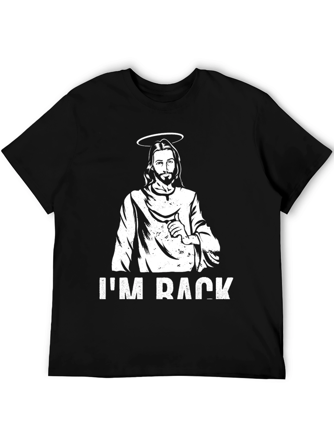Black Jesus I'm Back Black T-Shirt view 5