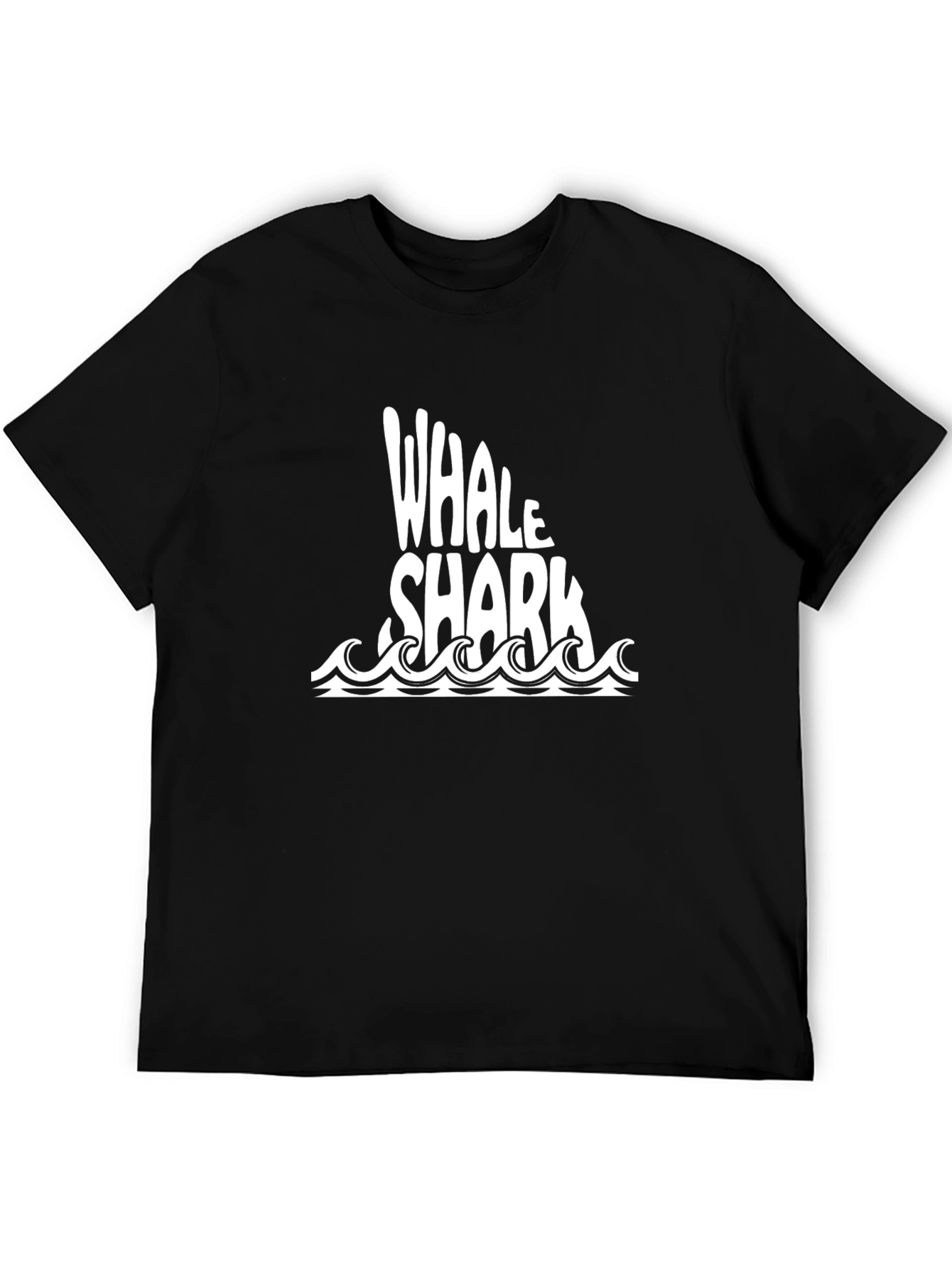 Black Whale Shark Graphic Tee - Black Cotton T-Shirt view 5