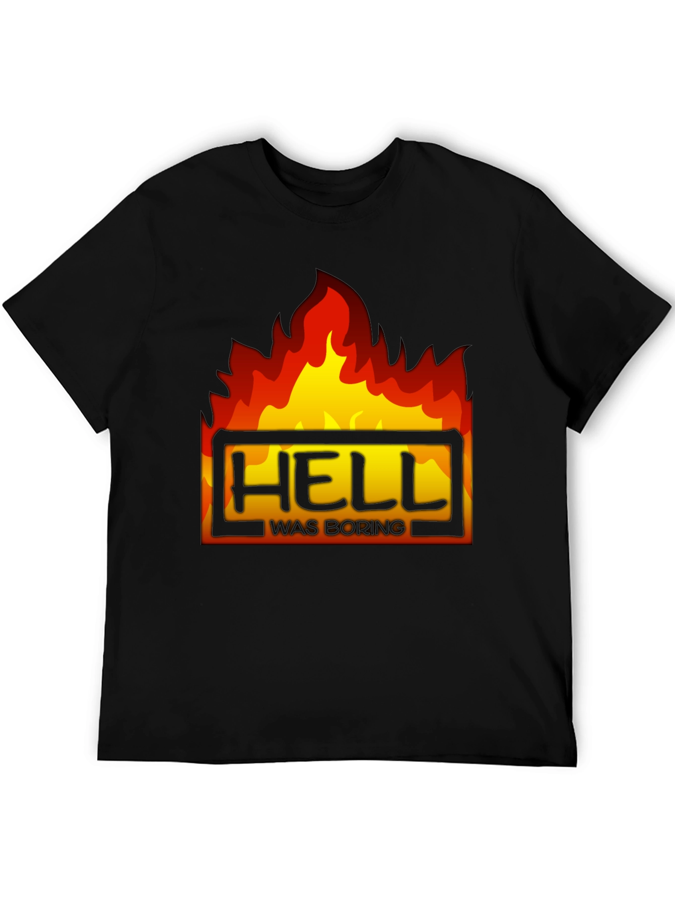 Black Hell Was Boring Graphic Tee - Black T-Shirt view 5