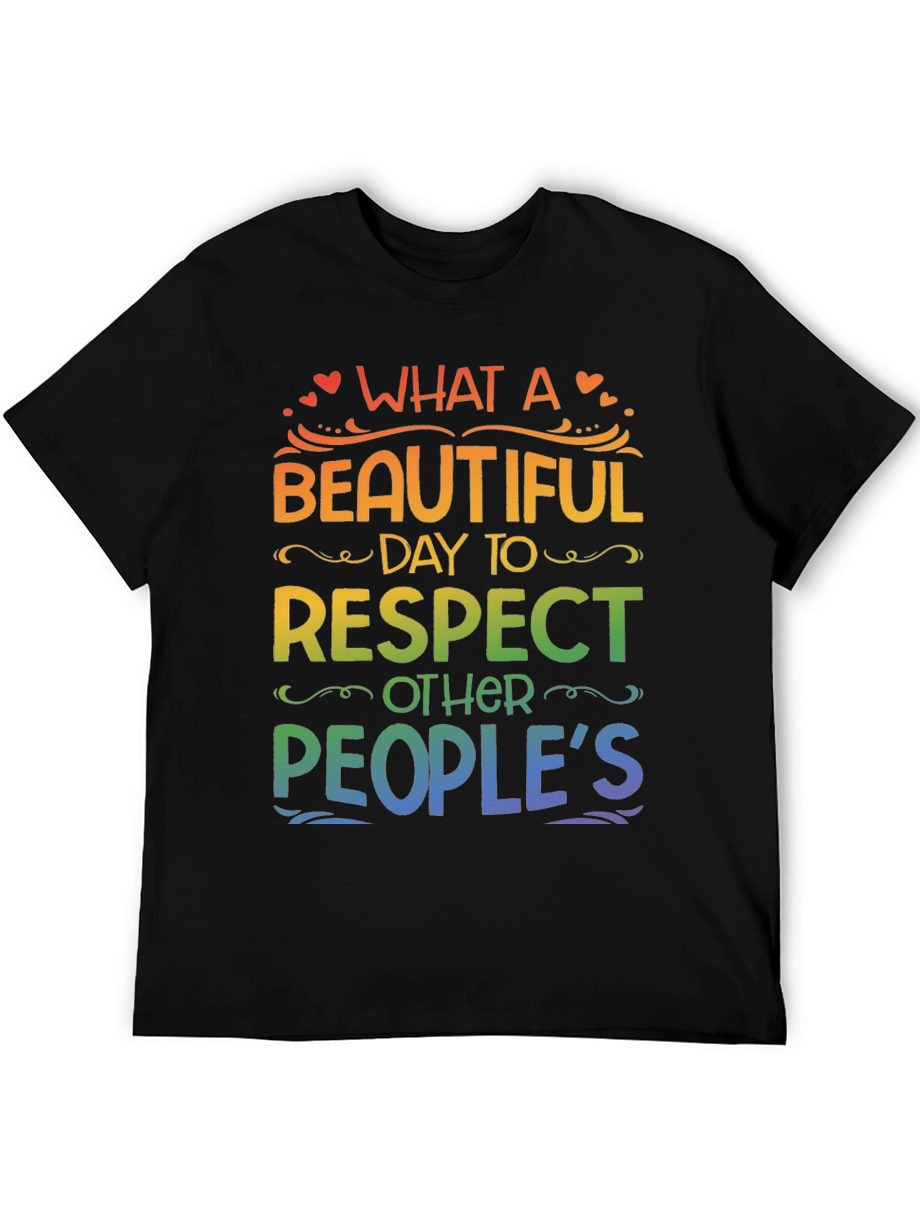 Black Rainbow Respect T-Shirt view 5