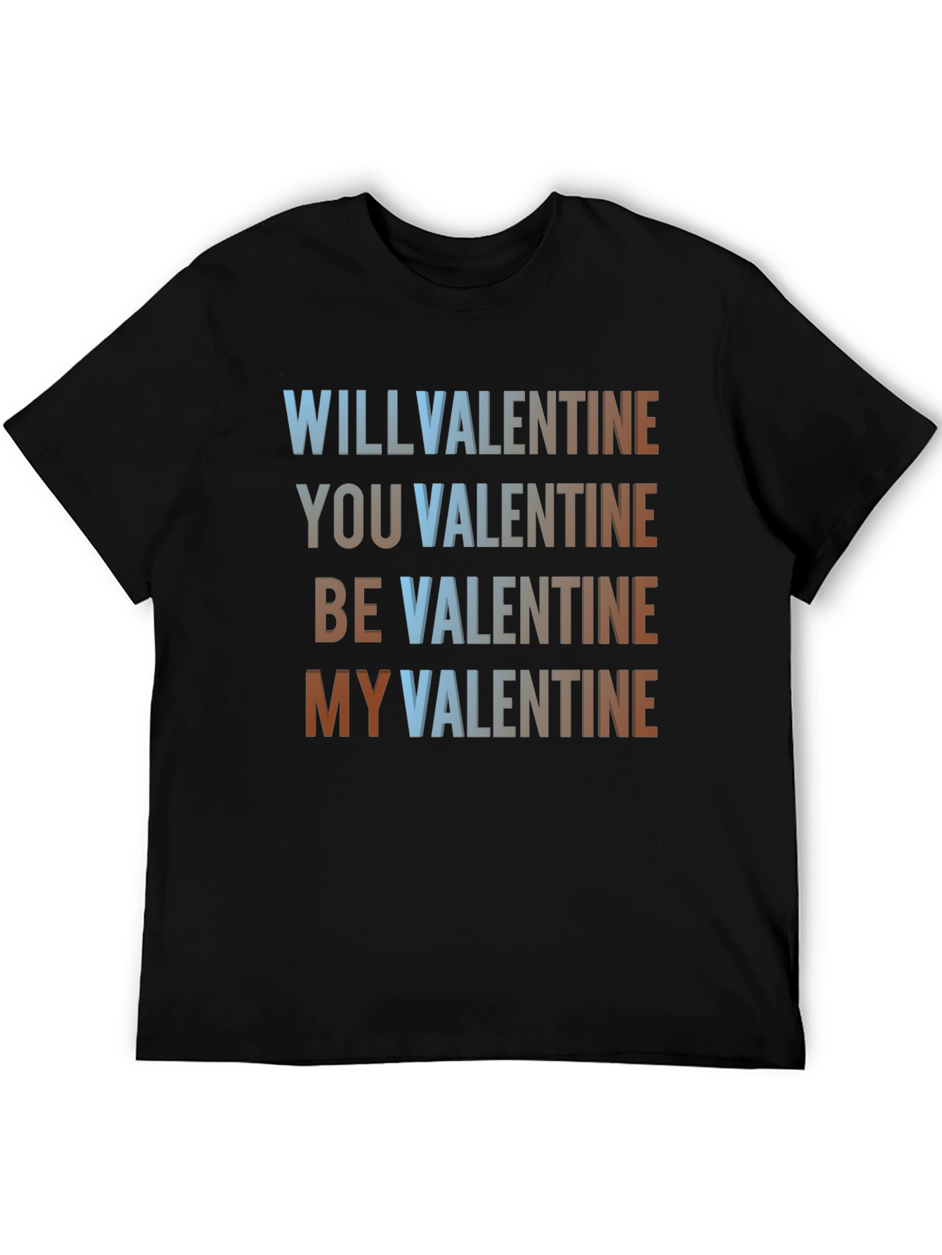 Black Valentine's Day T-Shirt: Will You Be My Valentine? view 5