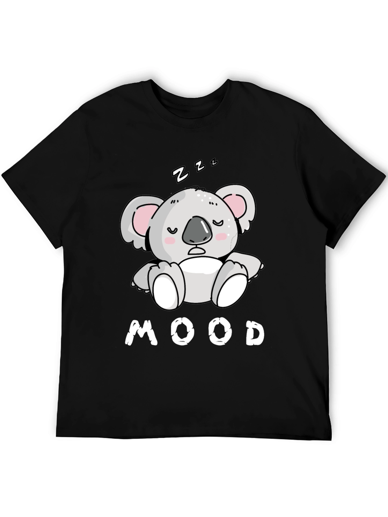 Mood Koala T-Shirt - Black Cotton Tee for Relaxed Days - 5