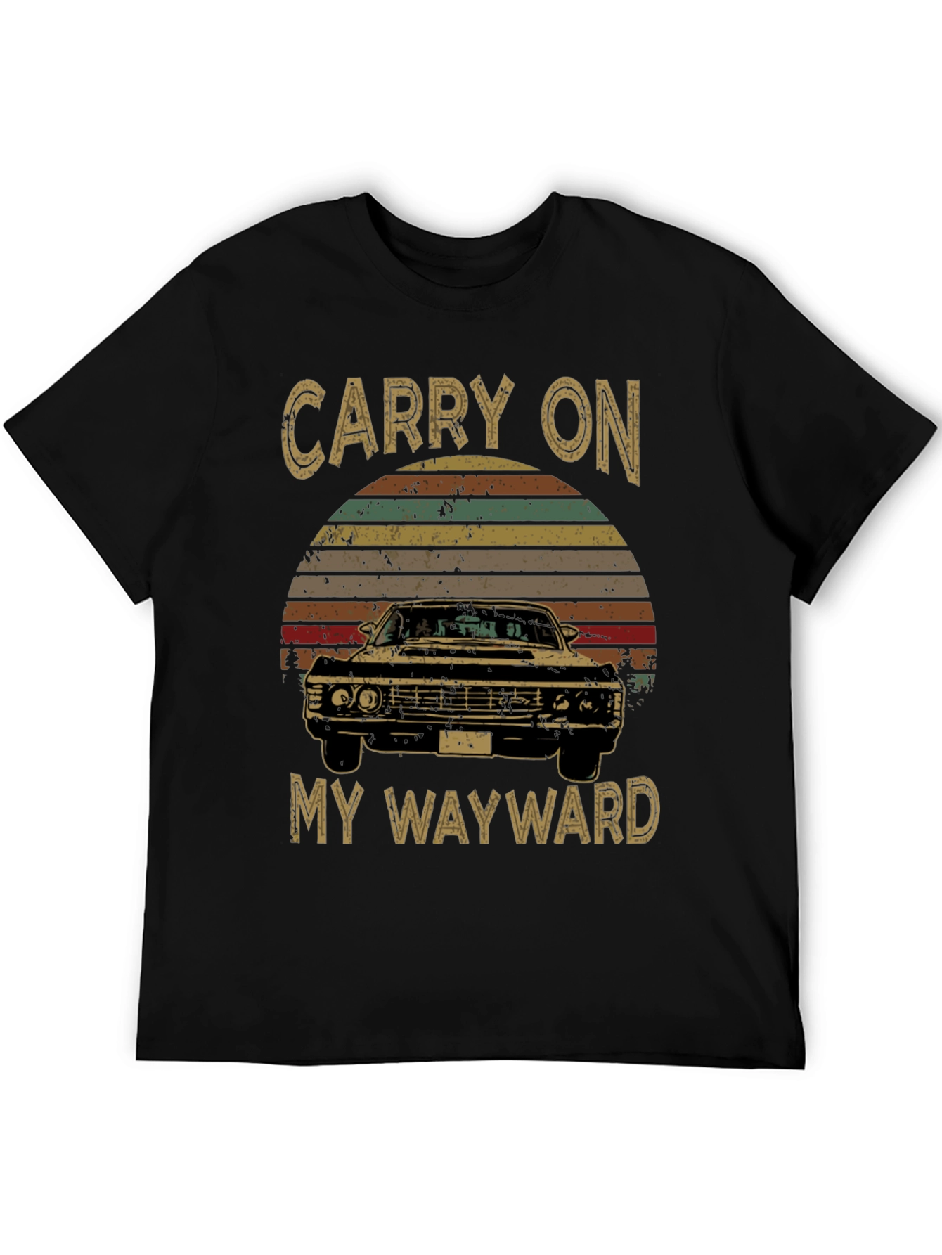 Black Carry On Supernatural Impala T-Shirt view 5
