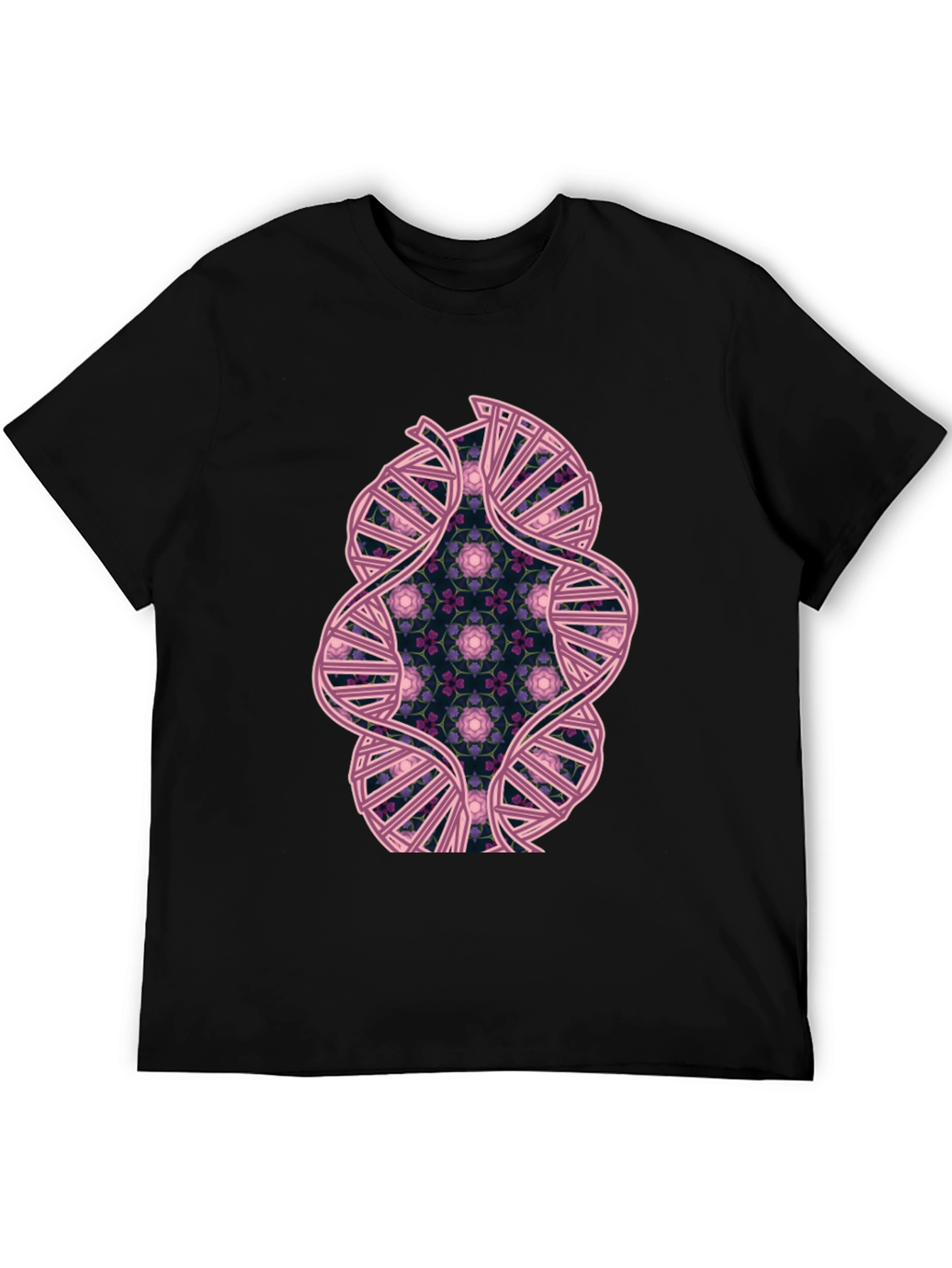 Black DNA Floral Graphic Tee - Stylish Science Shirt view 5