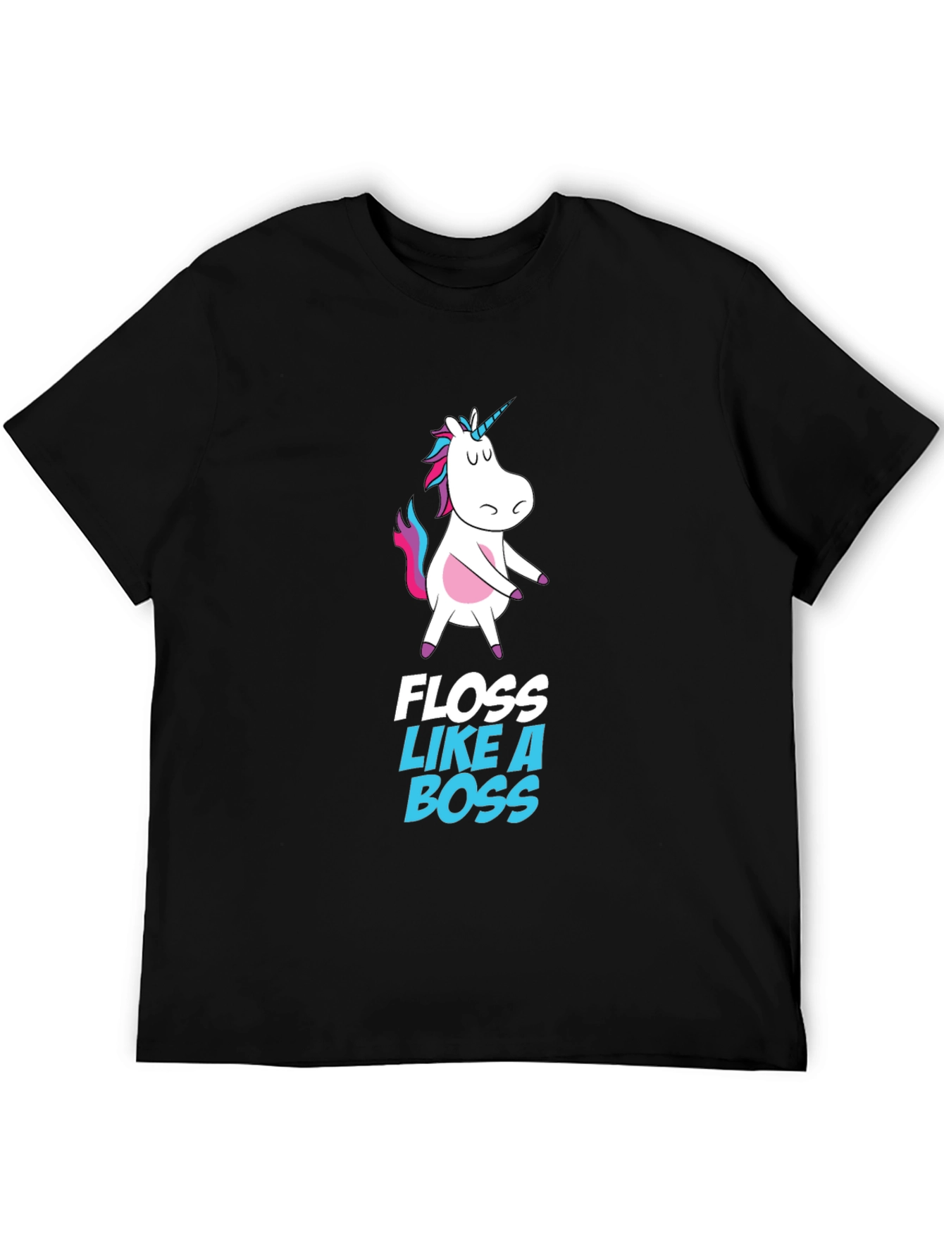 Black Unicorn Floss Like A Boss Black T-Shirt view 5