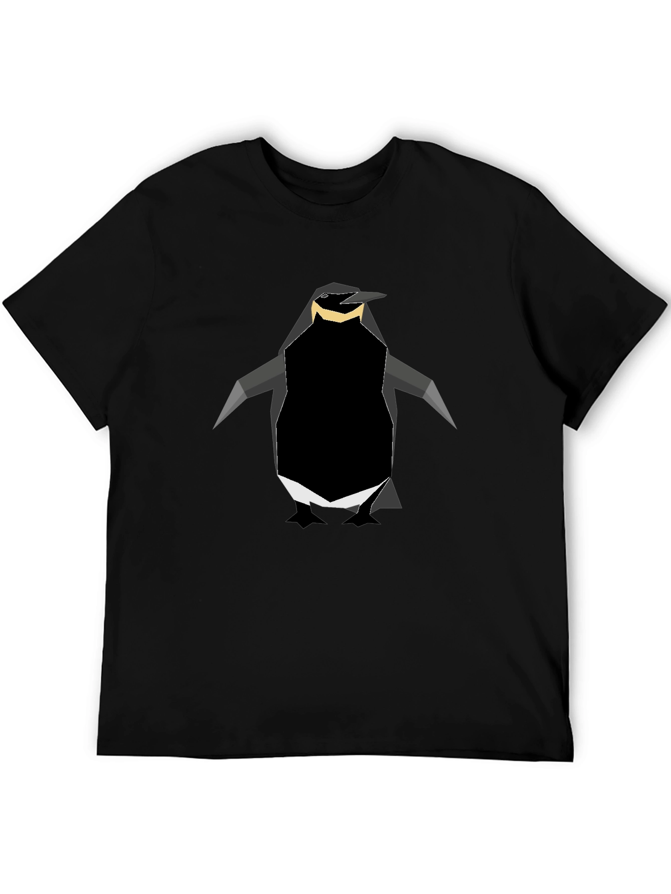 Black Geometric Penguin Graphic Tee - Black view 5