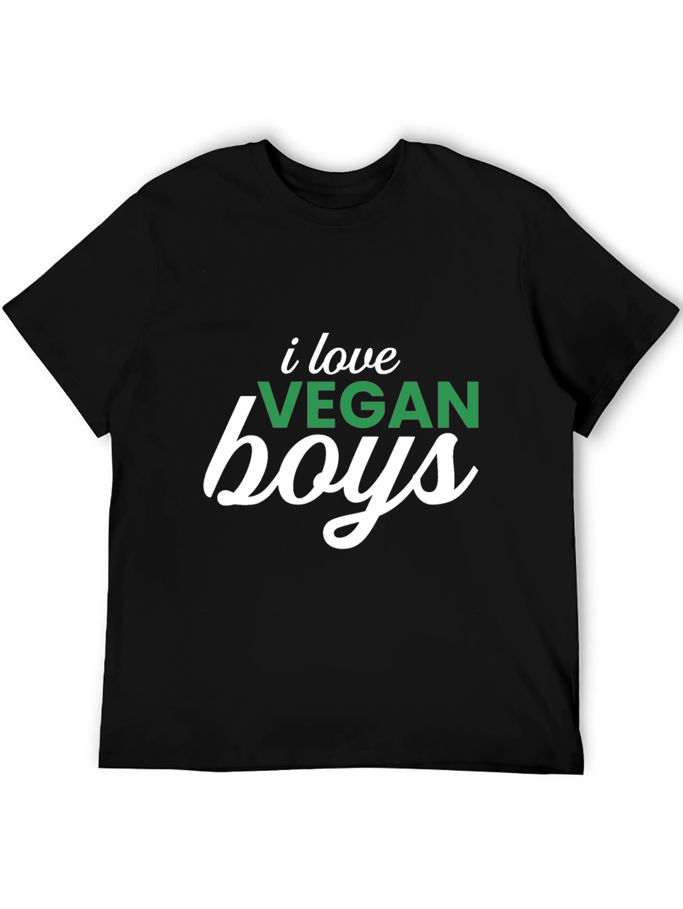 Black I Love Vegan Boys Graphic Tee - Unisex view 5