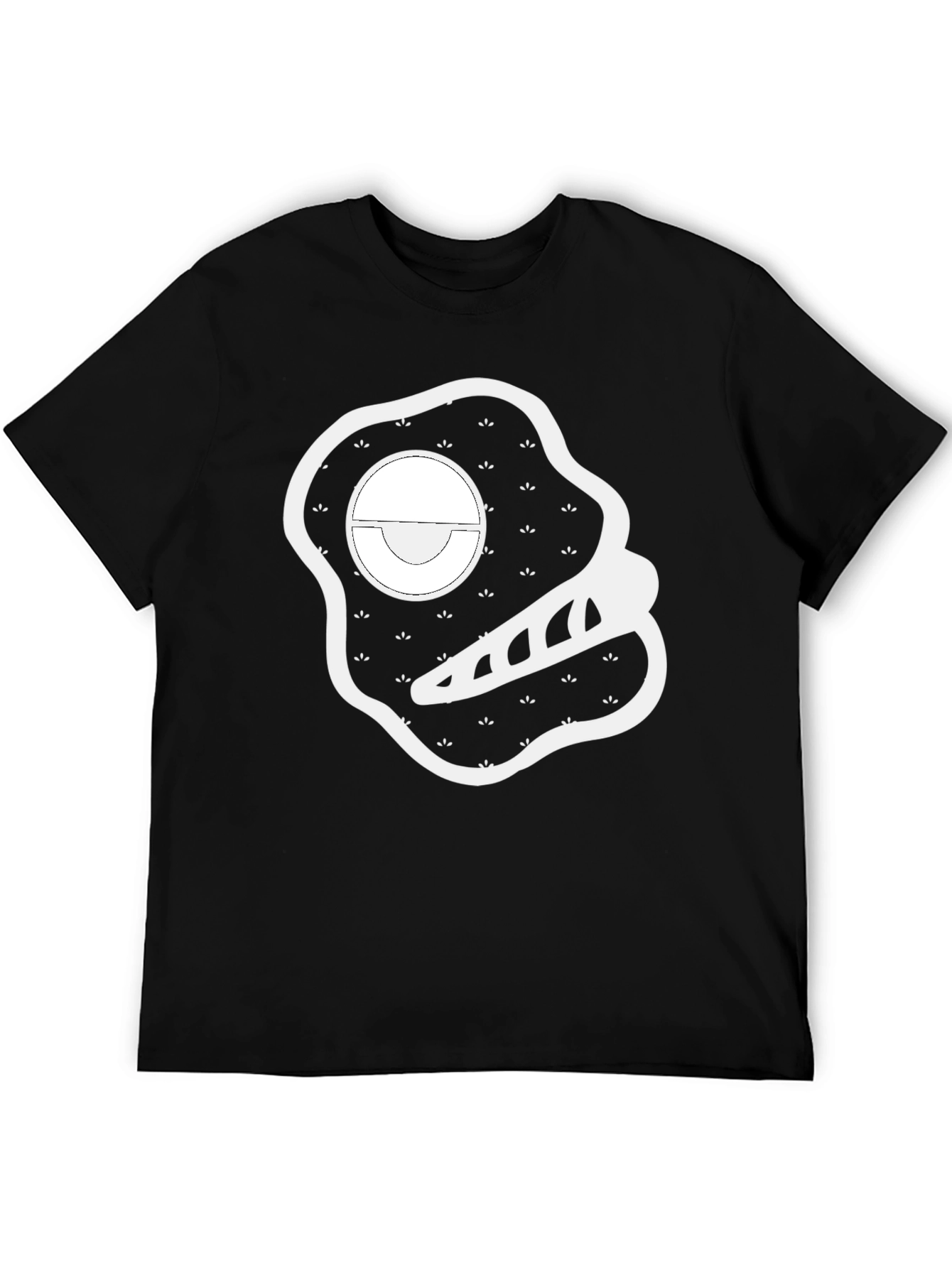 Black Modern Graphic Print Black T-Shirt view 5