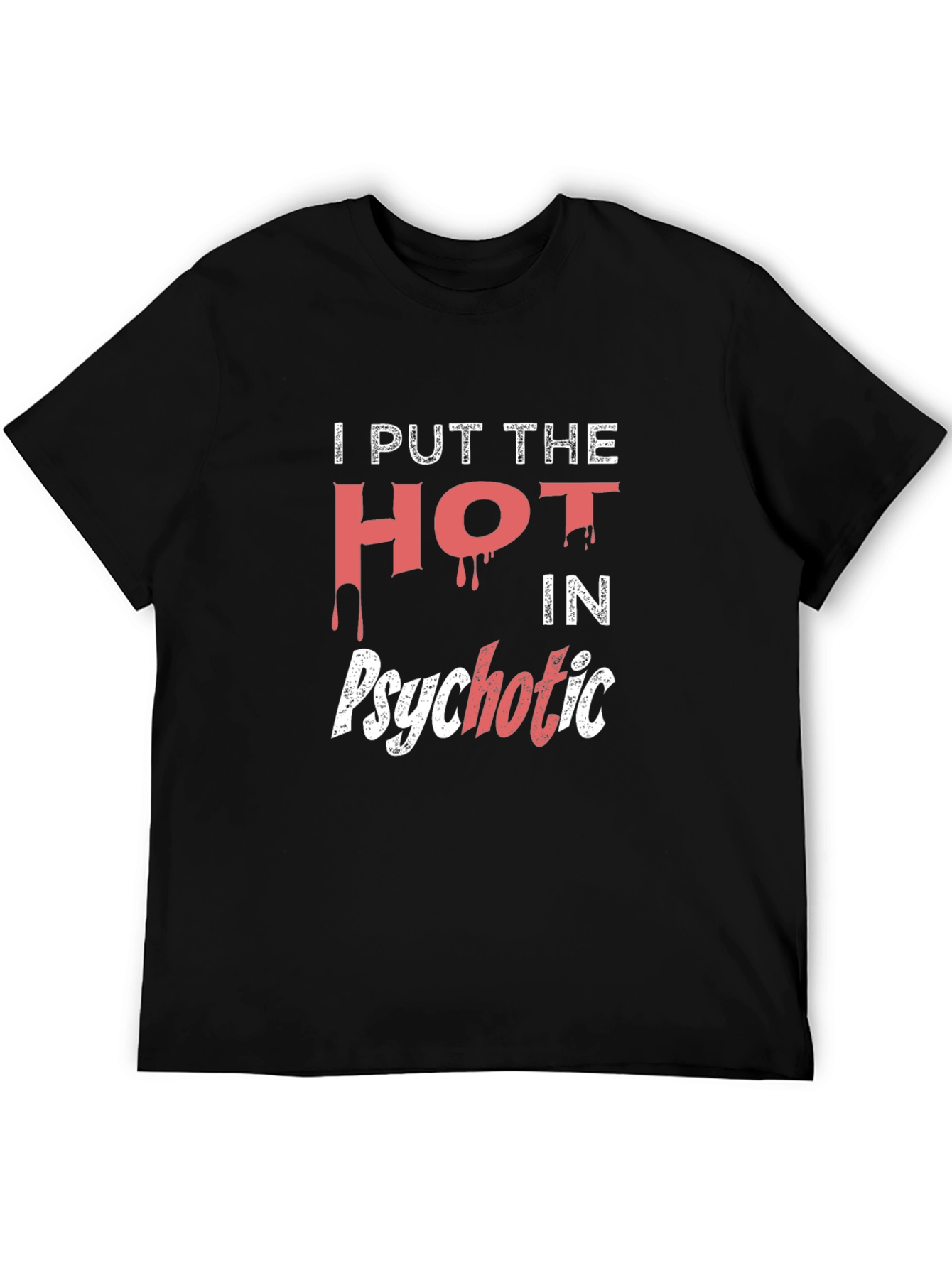 Black Hot Psychotic Black Graphic Tee view 5