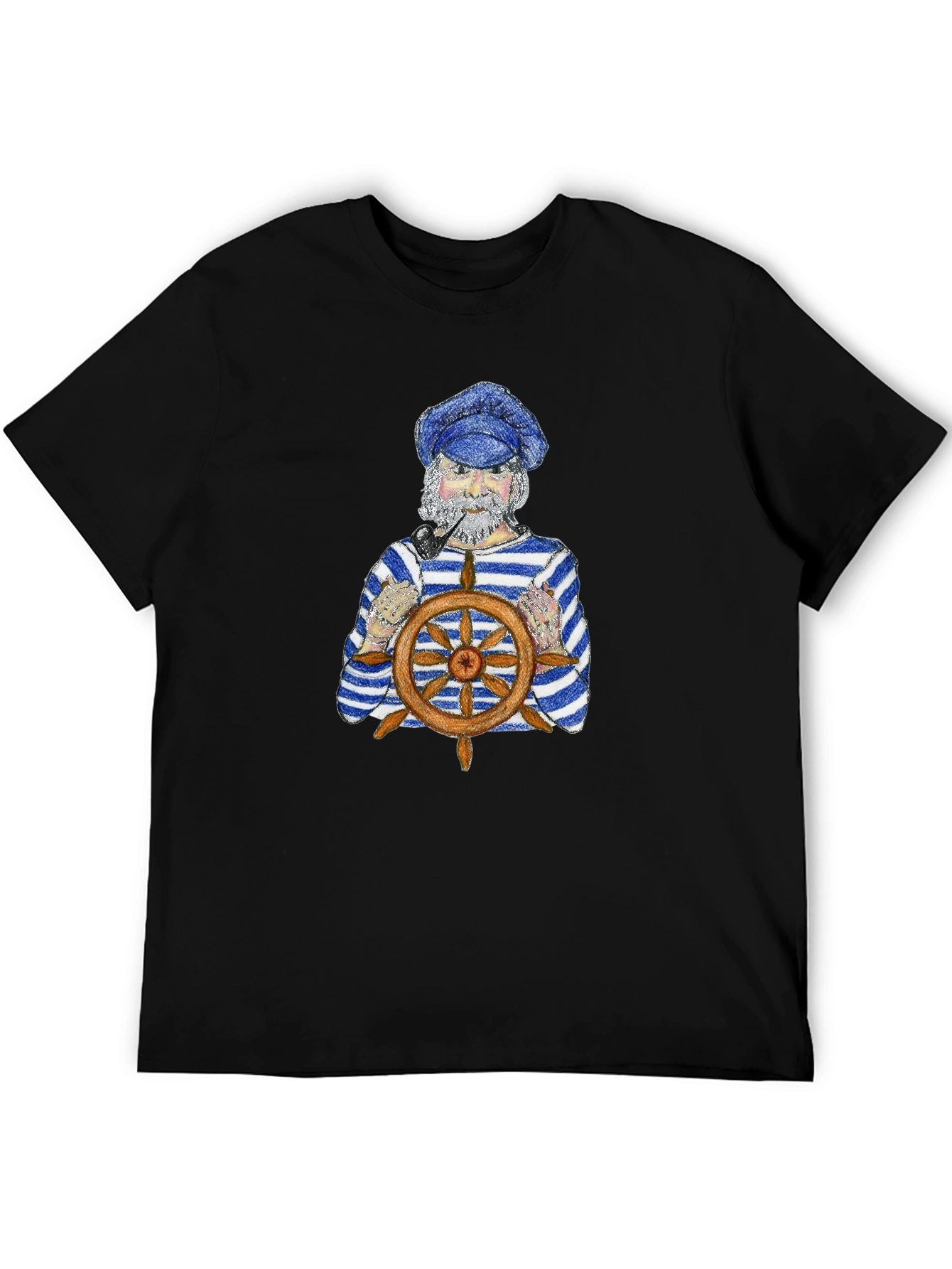 Black Nautical Captain Graphic T-Shirt view 5