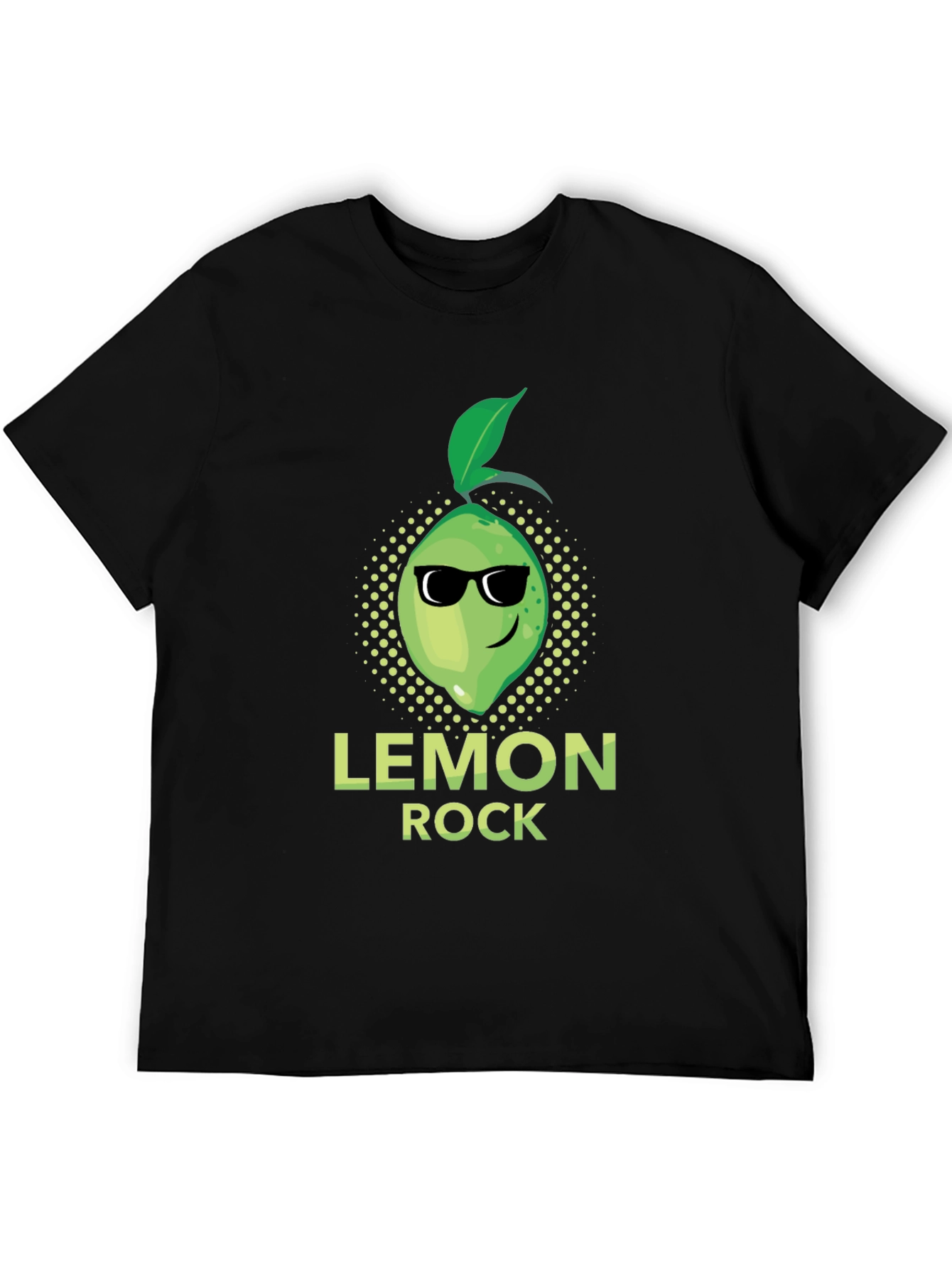Black Lemon Rock Graphic Tee - Cool Fruit Design T-Shirt view 5