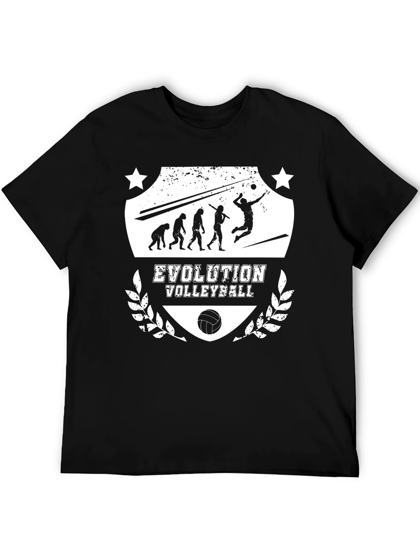 Black Evolution Volleyball Black Graphic T-Shirt view 5