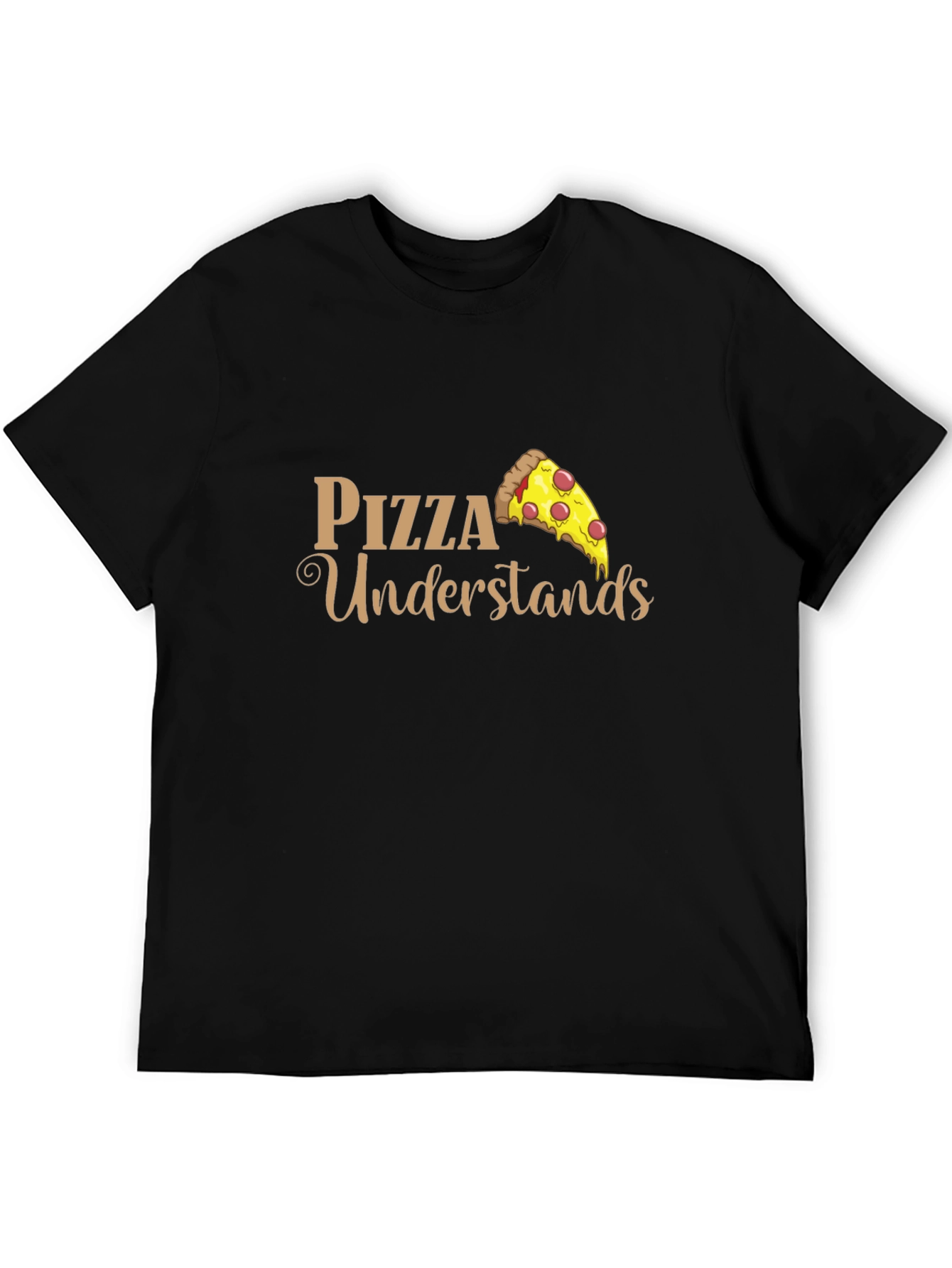 Black Pizza Understands Graphic Tee - Black Cotton Blend Comfort Fit view 5