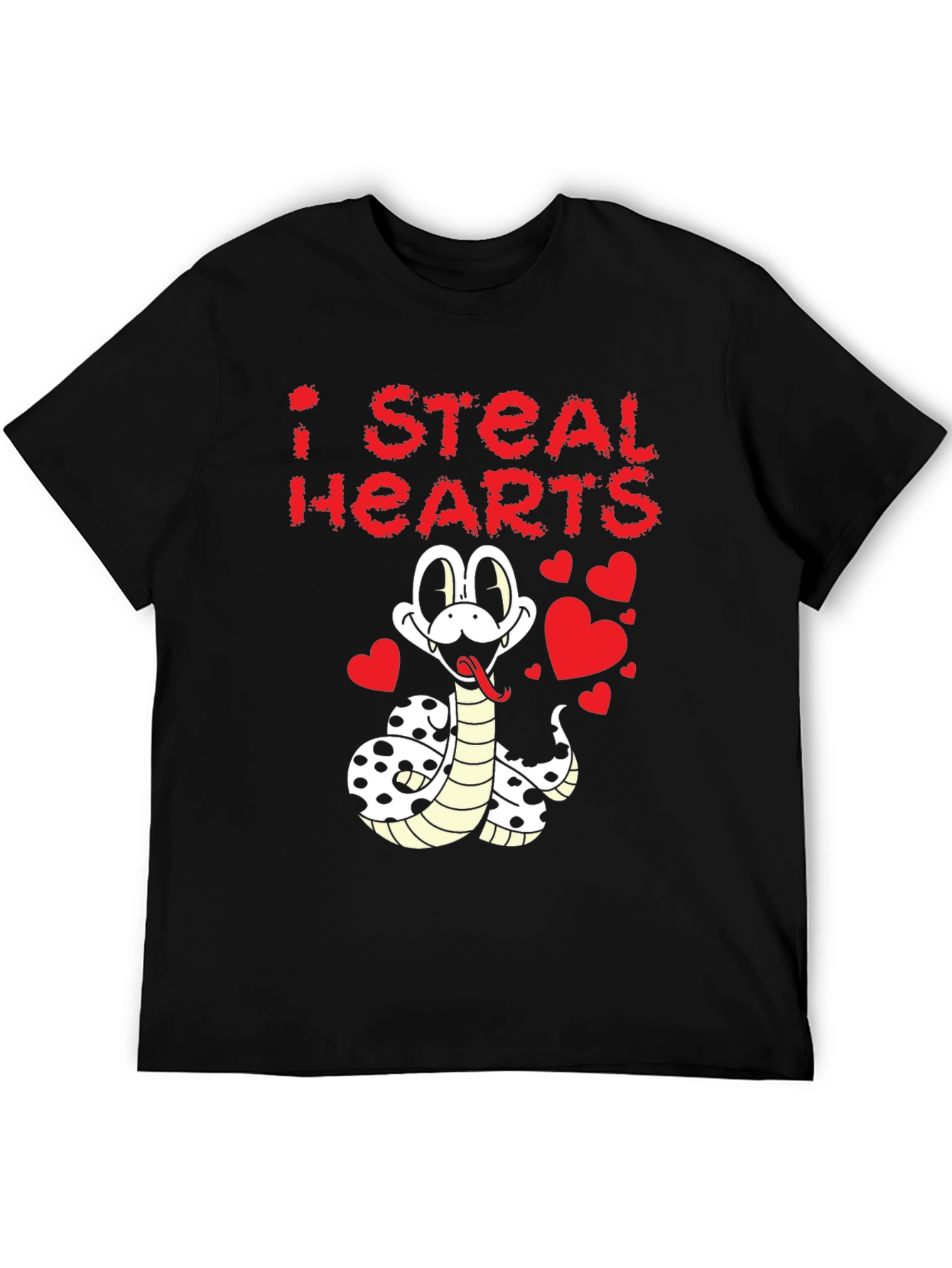 Black I Steal Hearts Snake Graphic Tee view 5