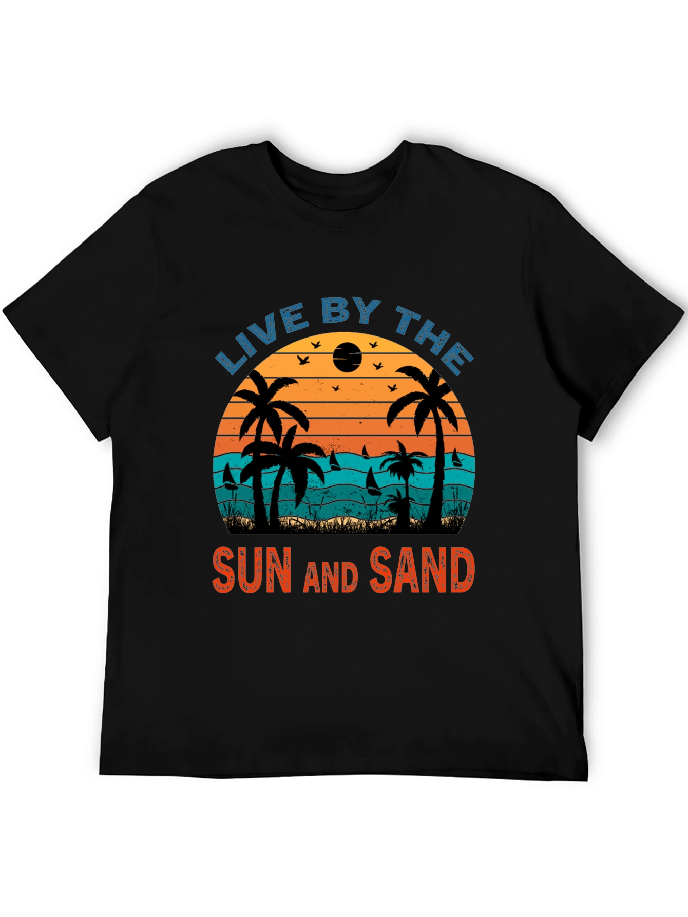 Black Live By The Sun and Sand Graphic T-Shirt view 5