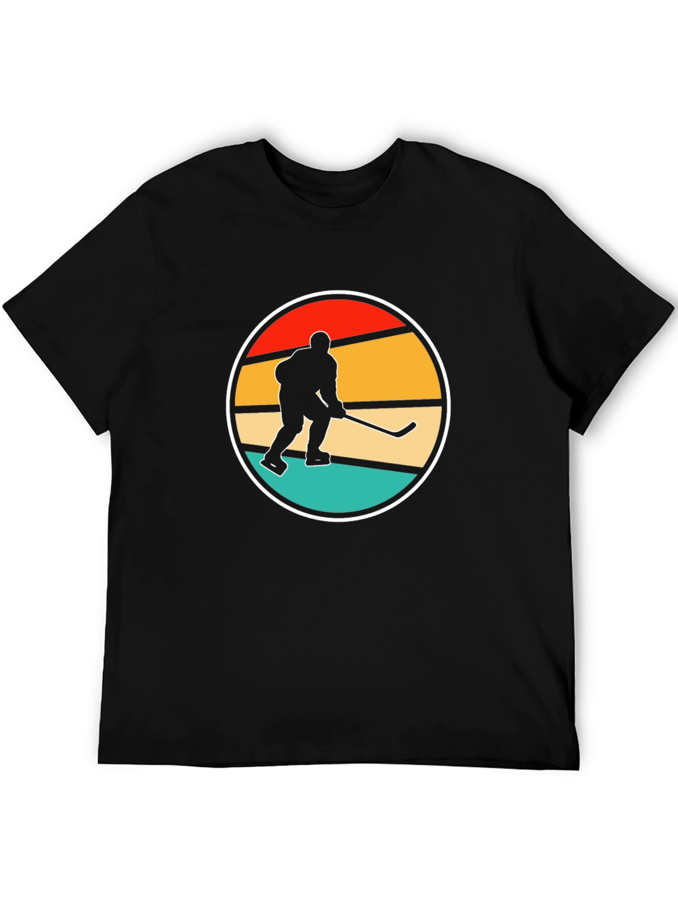 Black Retro Hockey Player Graphic Tee view 5