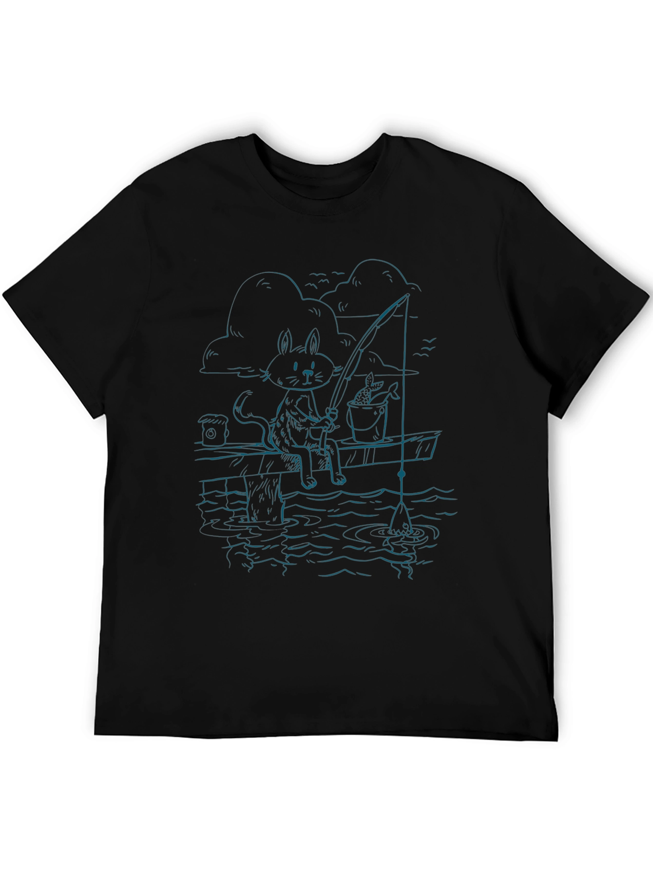 Black Cat Fishing T-Shirt - Relaxed Fit view 5