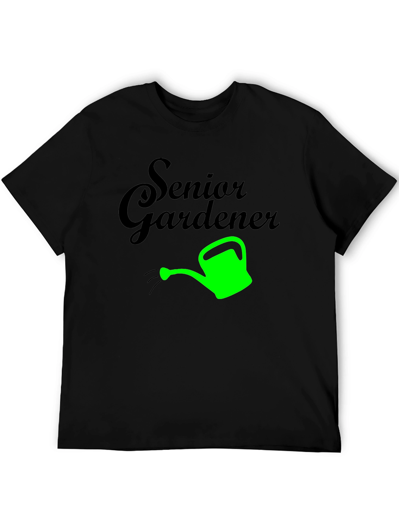 Black Senior Gardener T-Shirt - Black Graphic Tee view 5