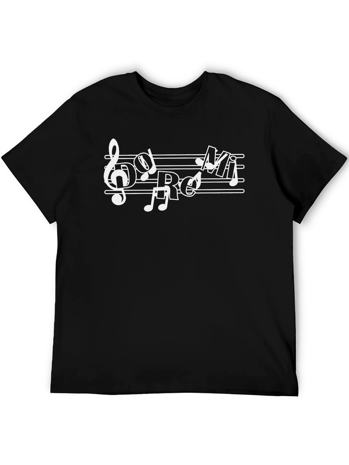 Black Musical Note T-Shirt - Black Cotton Tee view 5