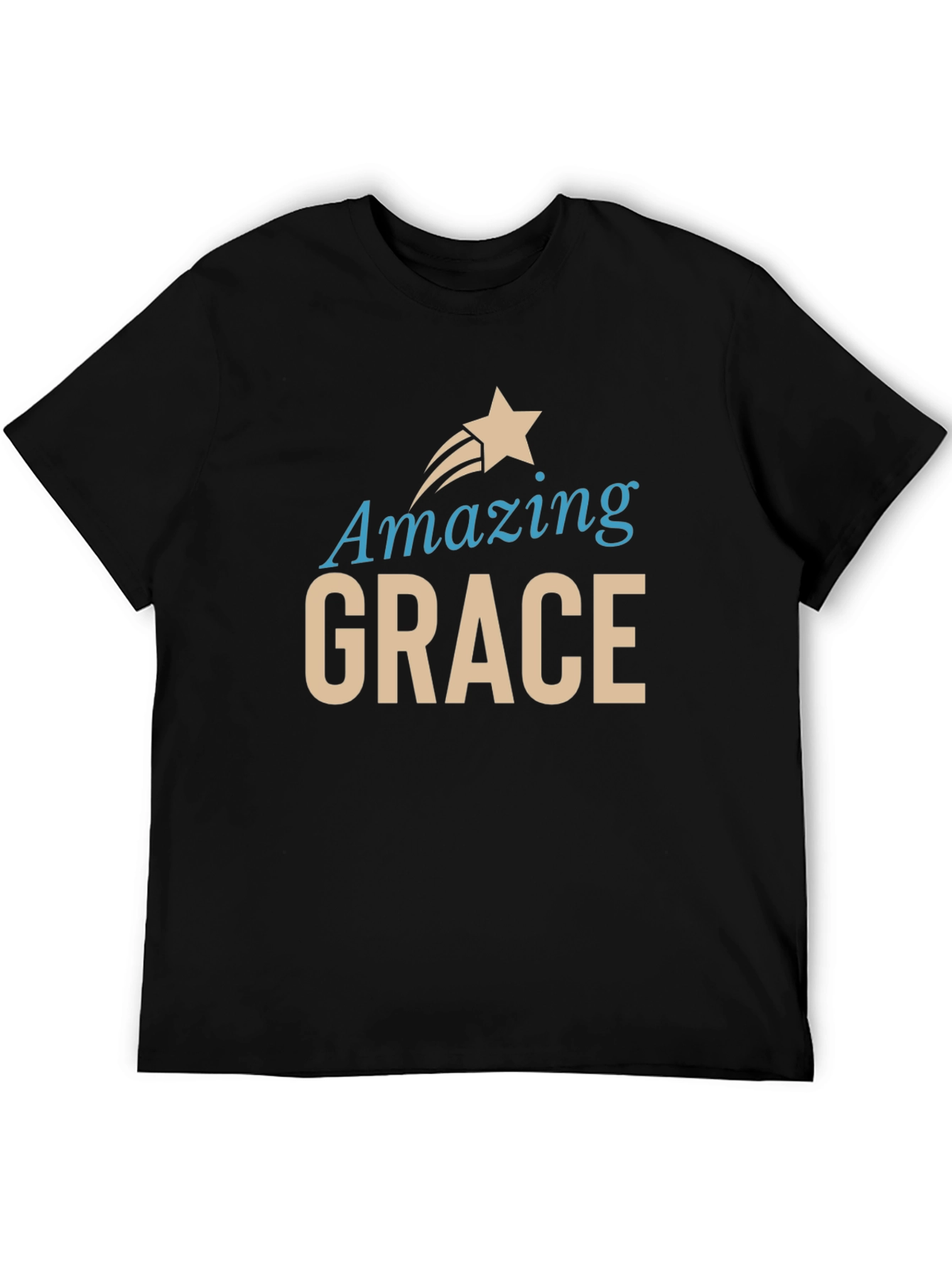 Black Amazing Grace Christian T-Shirt view 5
