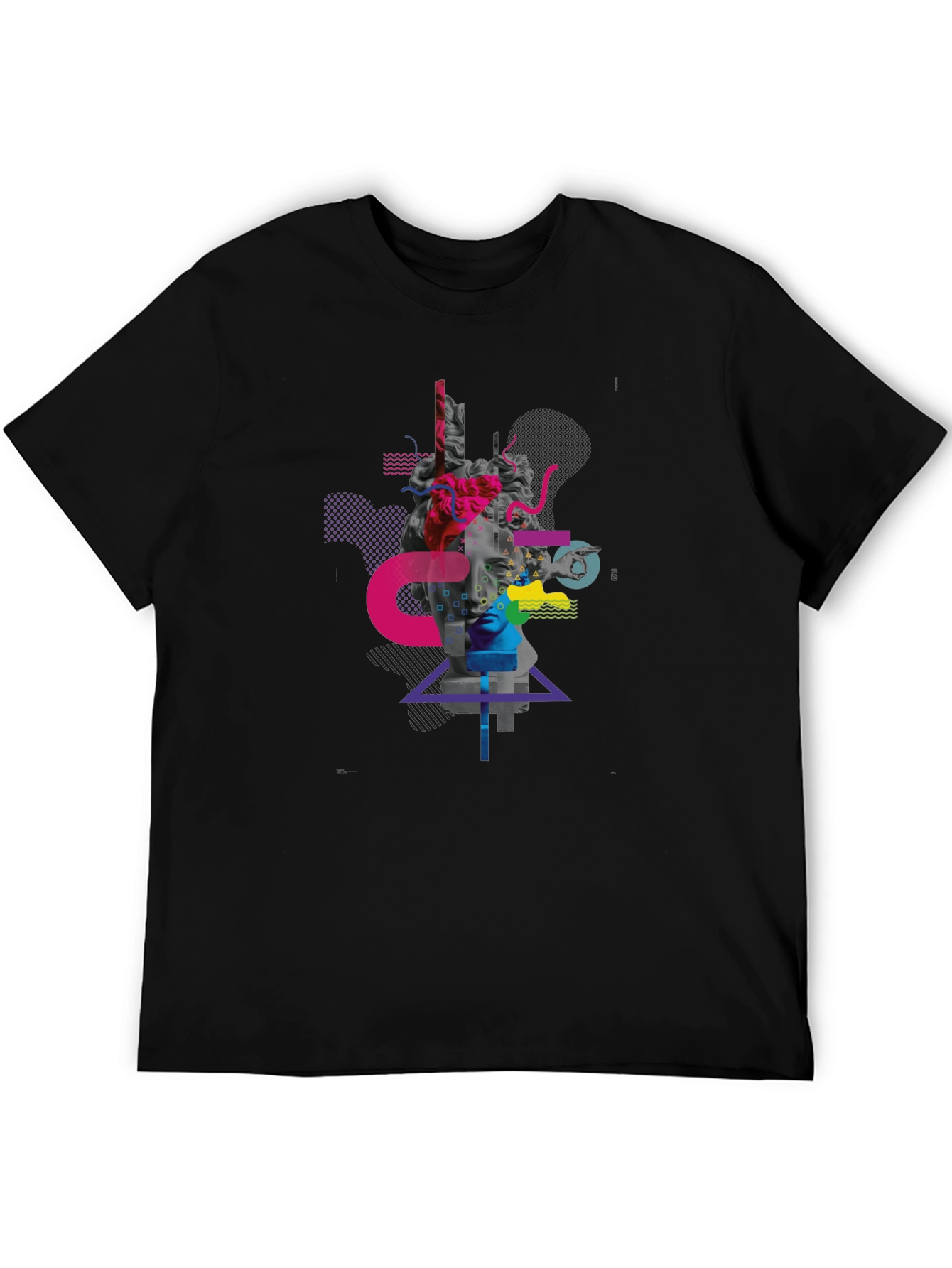 Black Abstract Statue Graphic Tee - Modern Art Shirt view 5
